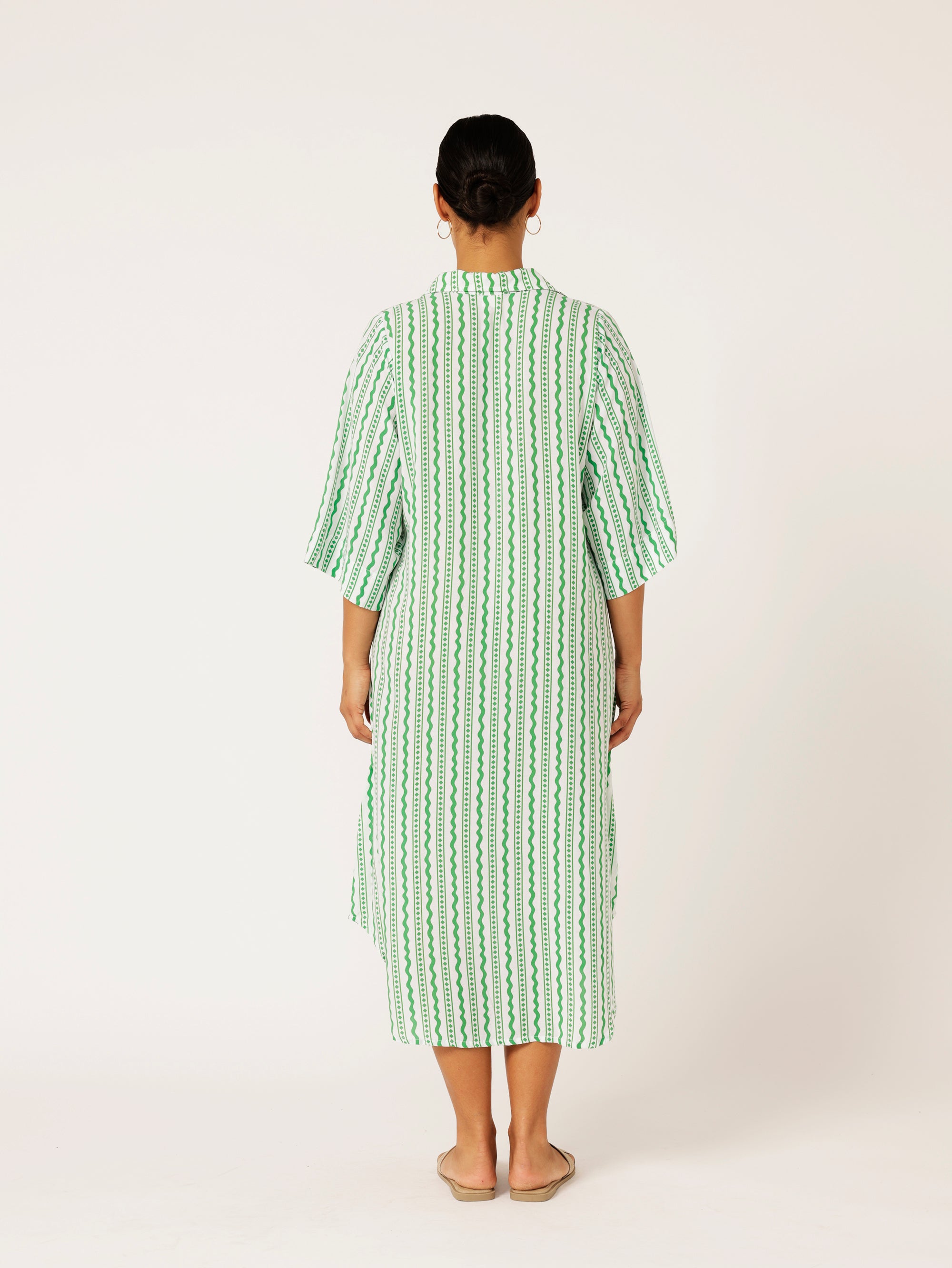 Shirt Dress | Euro Border Green - Saffron Road