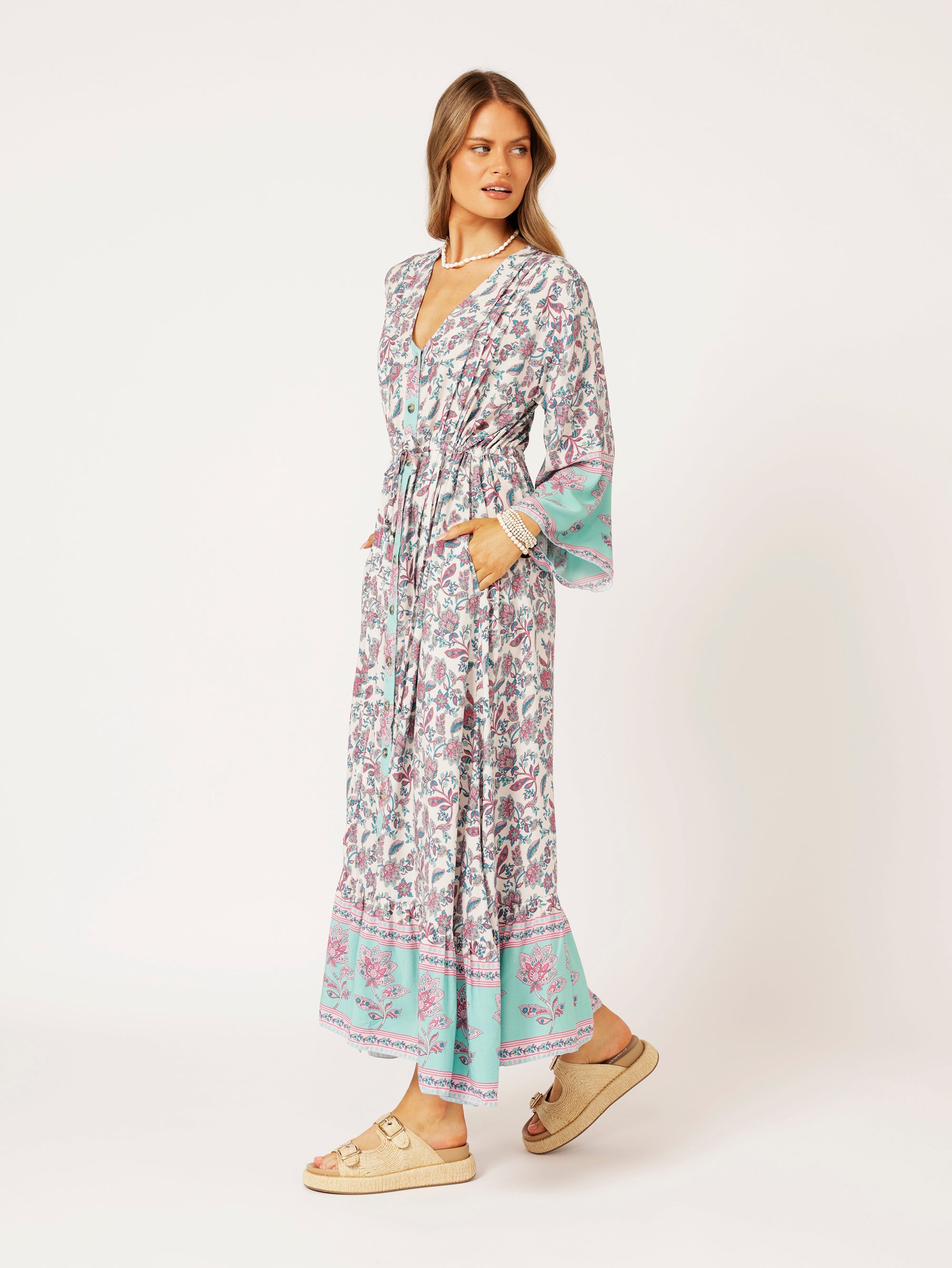 Duster Dress | Turquoise Bloom - Saffron Road