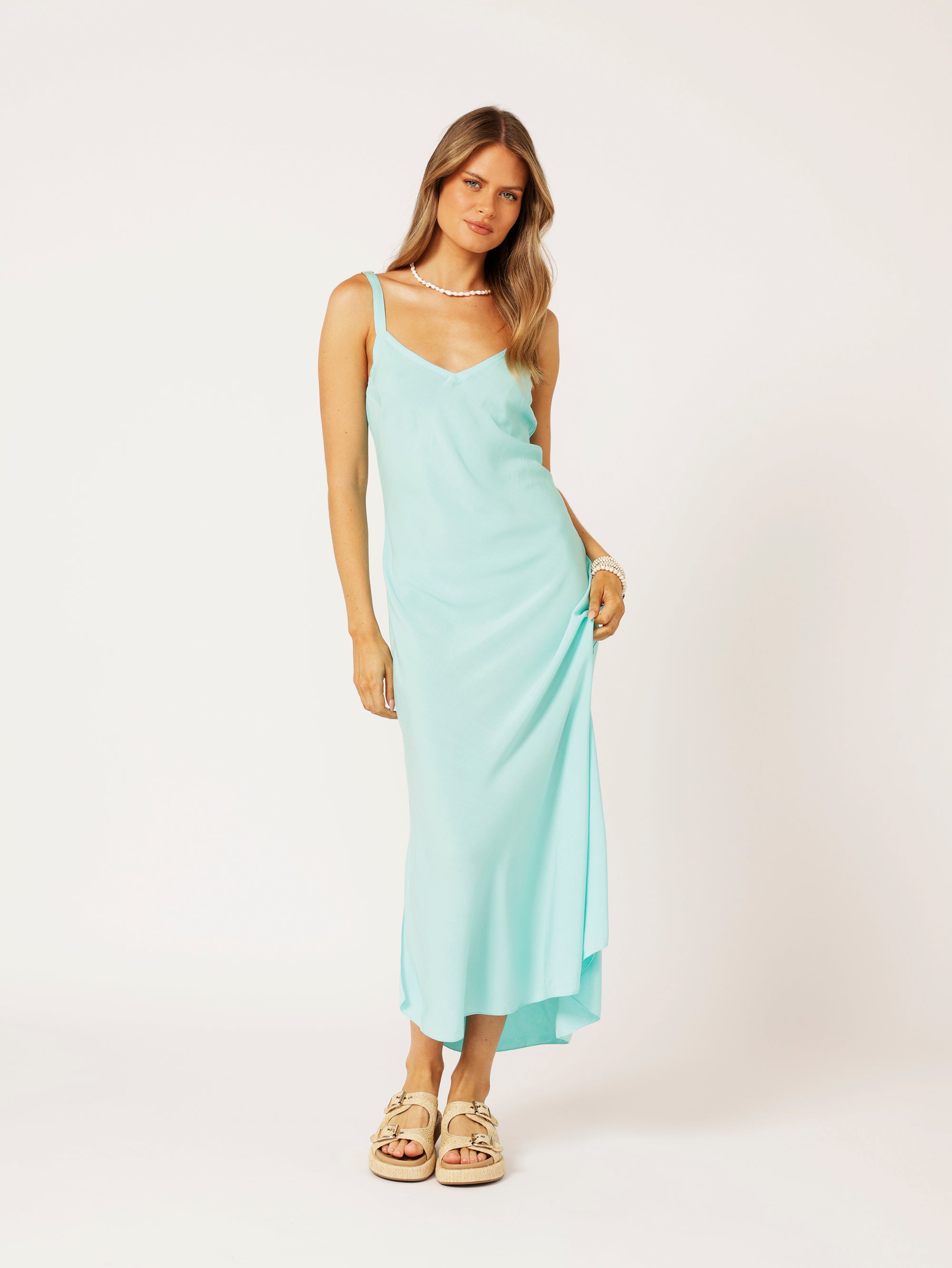 PRE_ORDER Slip Dress MAXI | Bias Cut | Turquoise - Saffron Road