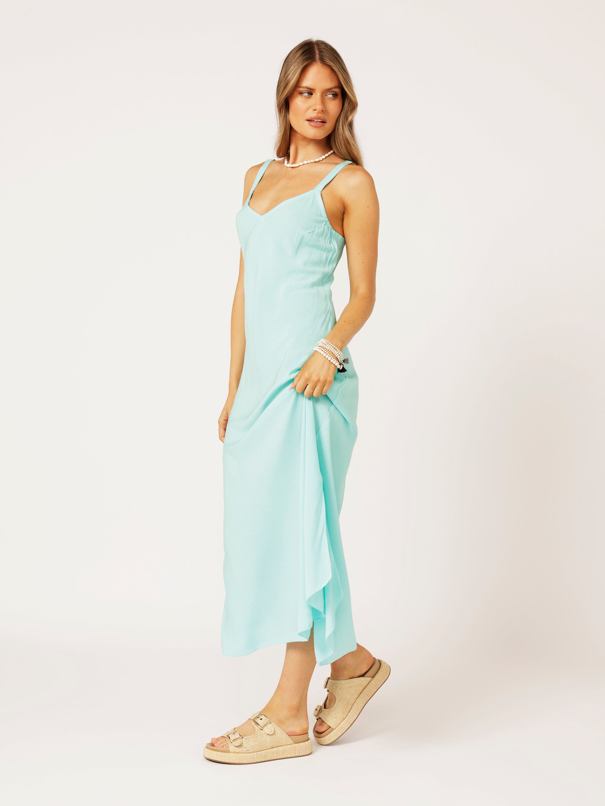 PRE_ORDER Slip Dress MAXI | Bias Cut | Turquoise - Saffron Road