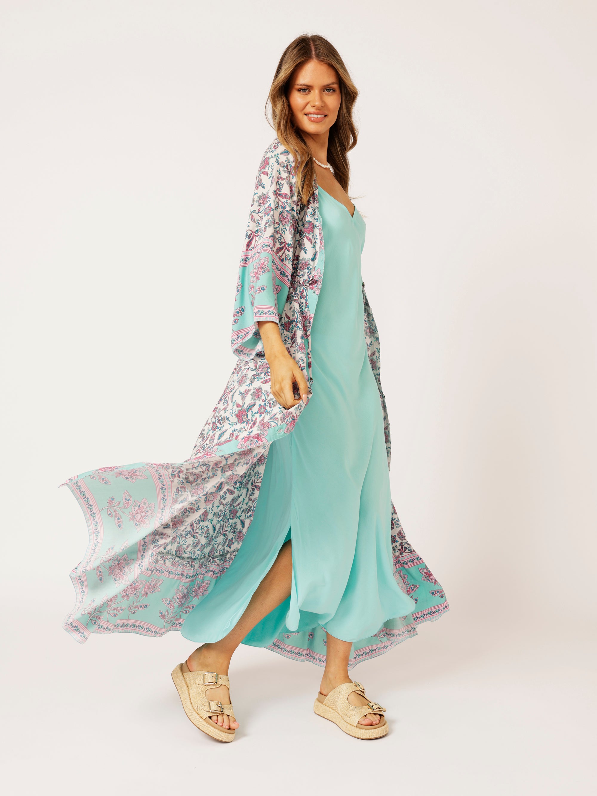 PRE_ORDER Slip Dress MAXI | Bias Cut | Turquoise - Saffron Road