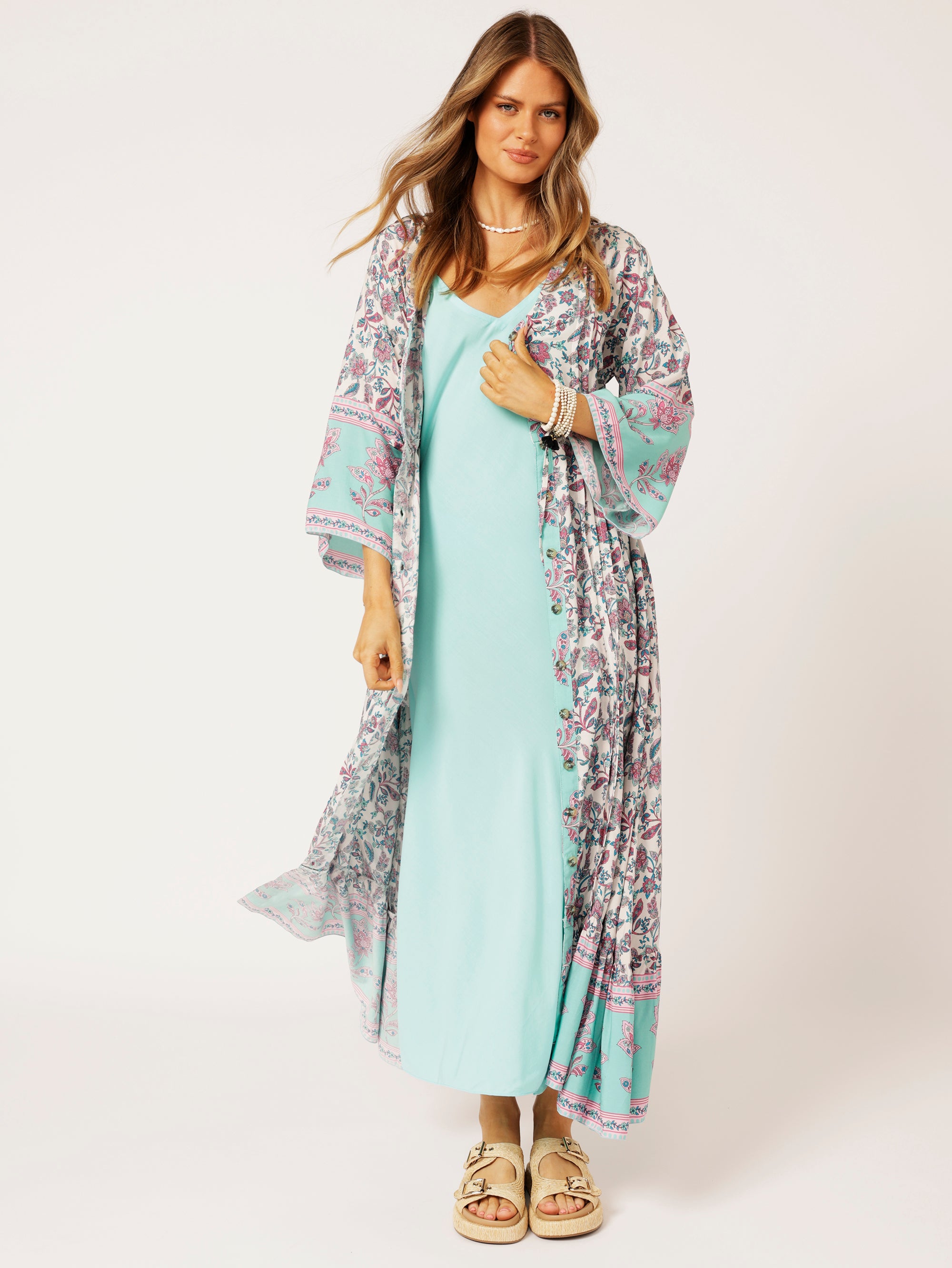 Duster Dress | Turquoise Bloom - Saffron Road