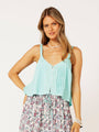 PRE_ORDER Santorini Singlet CROPPED | Turquoise - Saffron Road