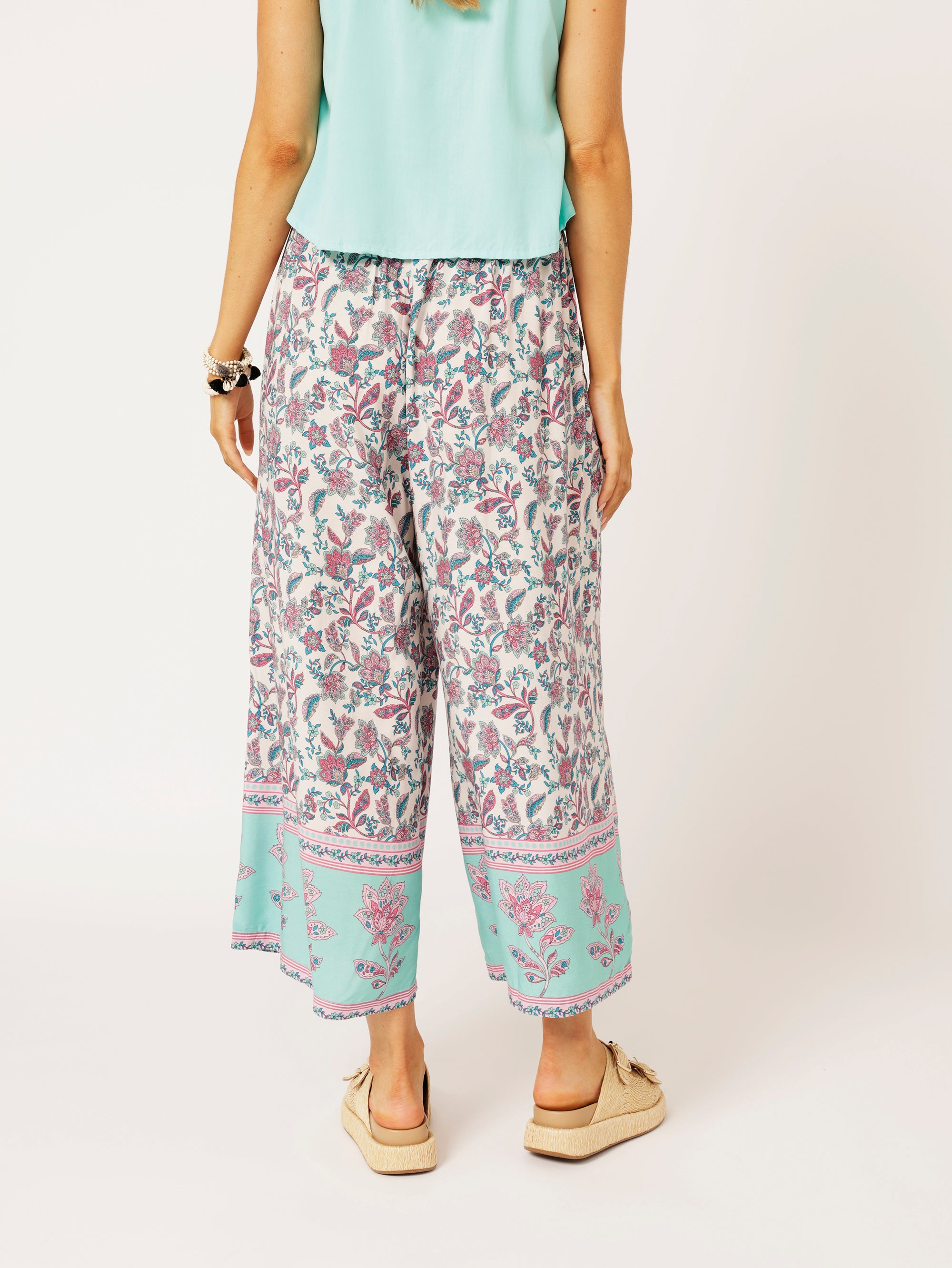 Island Pant | Turquoise Bloom - Saffron Road