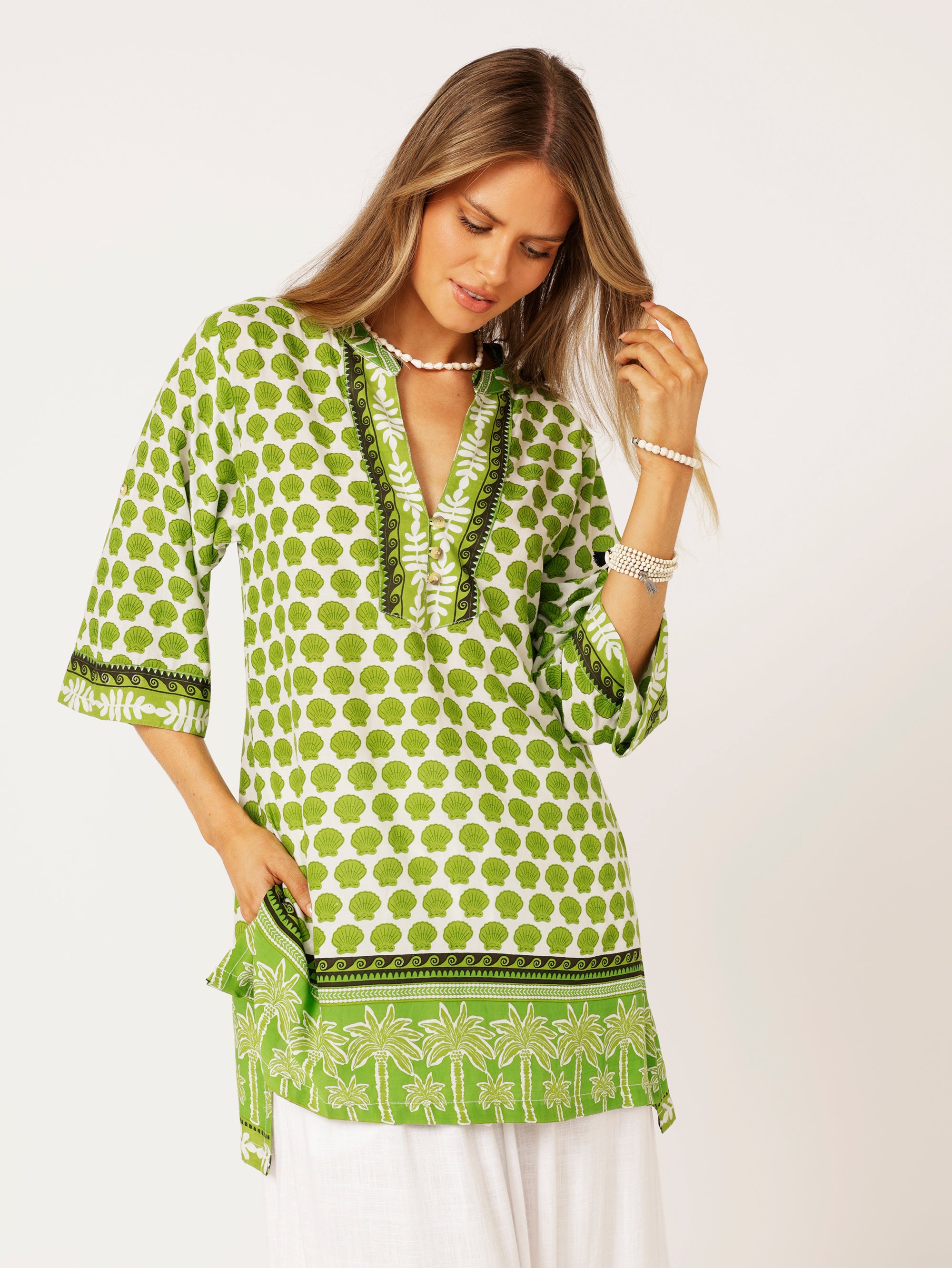 Caftan Blouse | Palm Green - Saffron Road