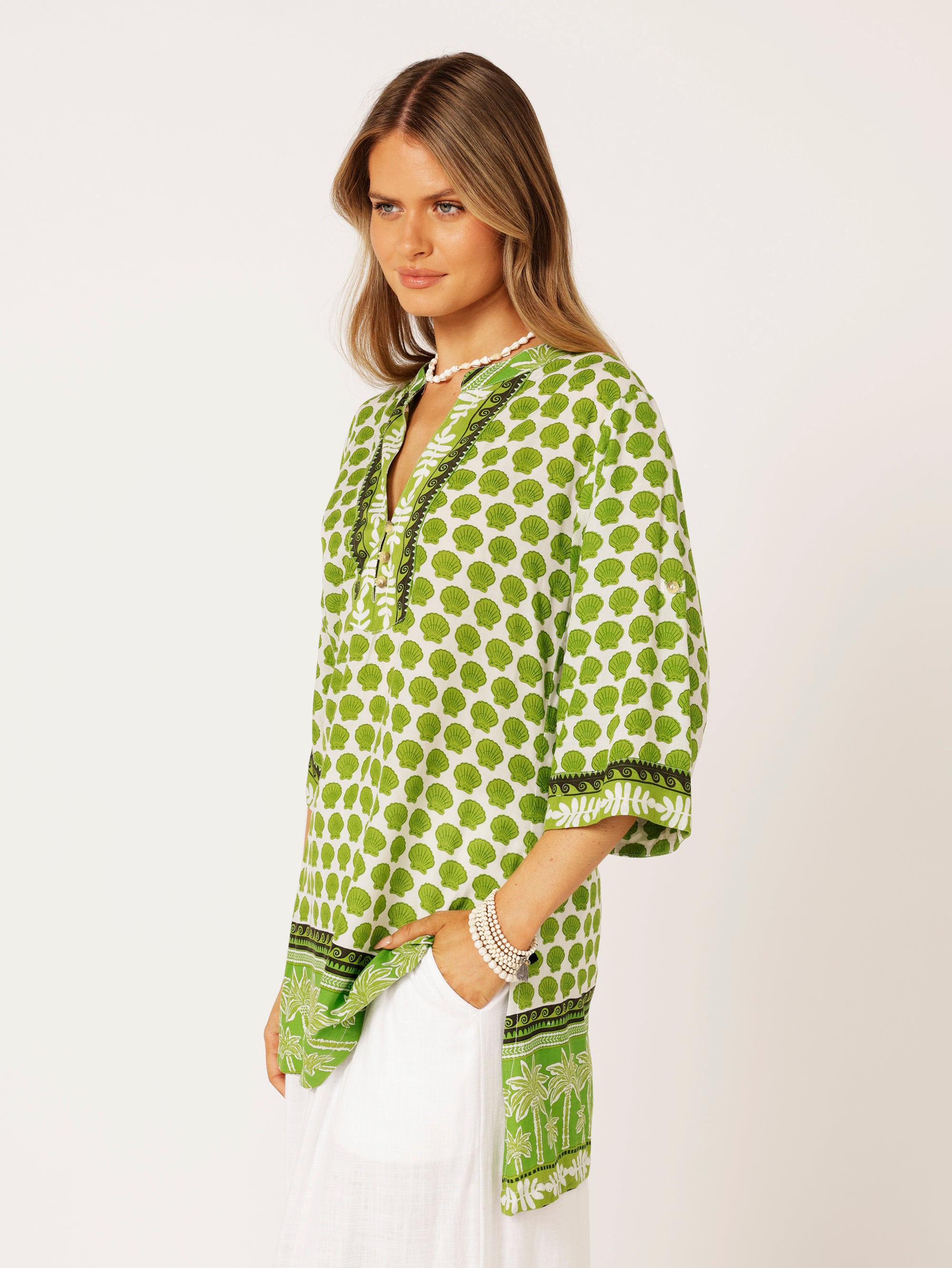 Caftan Blouse | Palm Green - Saffron Road