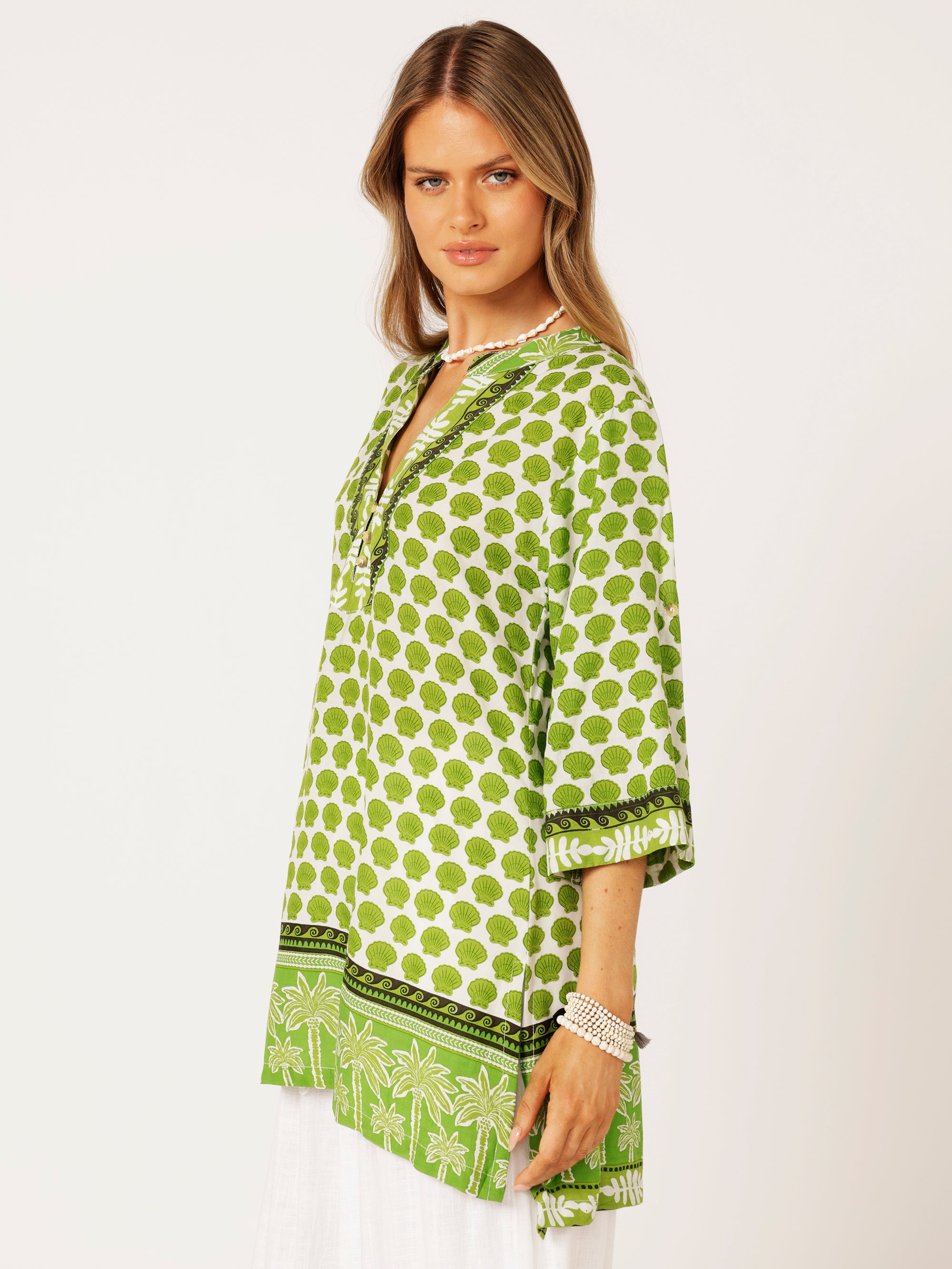 Caftan Blouse | Palm Green - Saffron Road