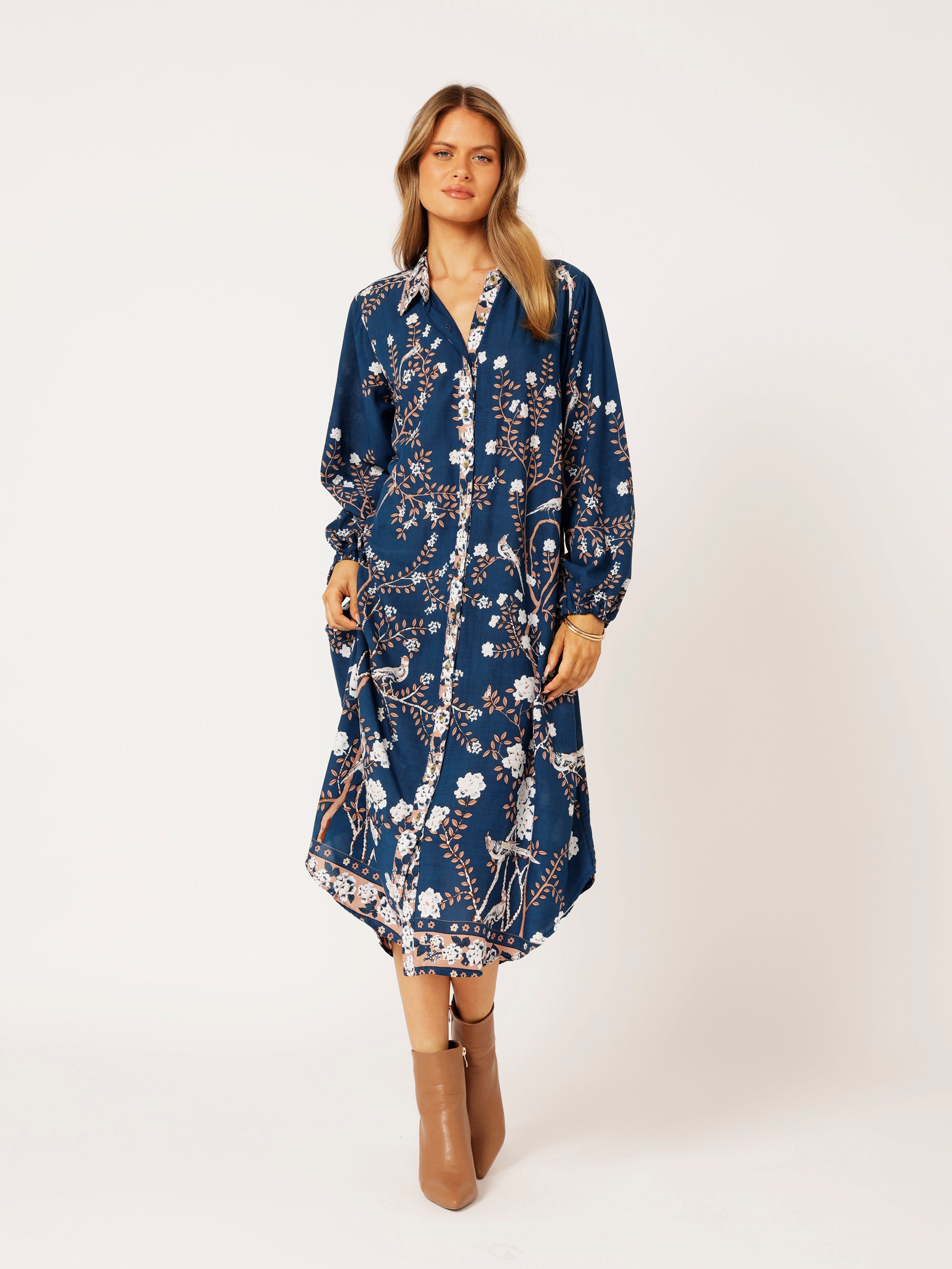 Shirt Dress | Lovebird Navy - Saffron Road