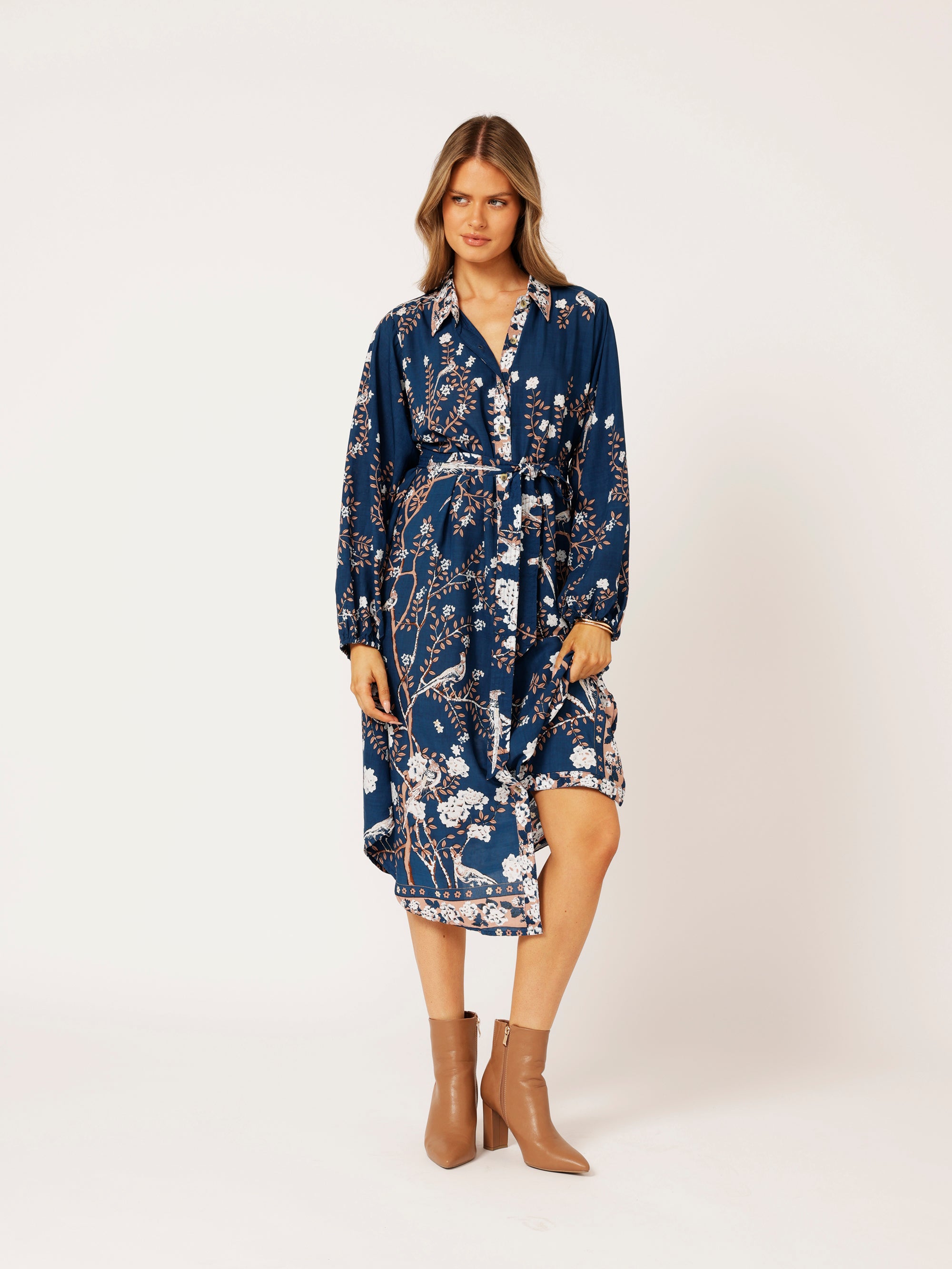 Shirt Dress | Lovebird Navy - Saffron Road