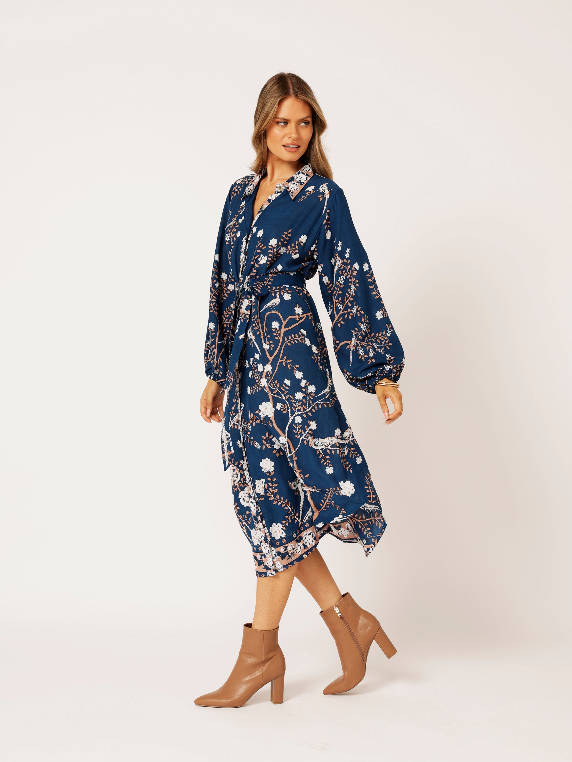 Shirt Dress | Lovebird Navy - Saffron Road