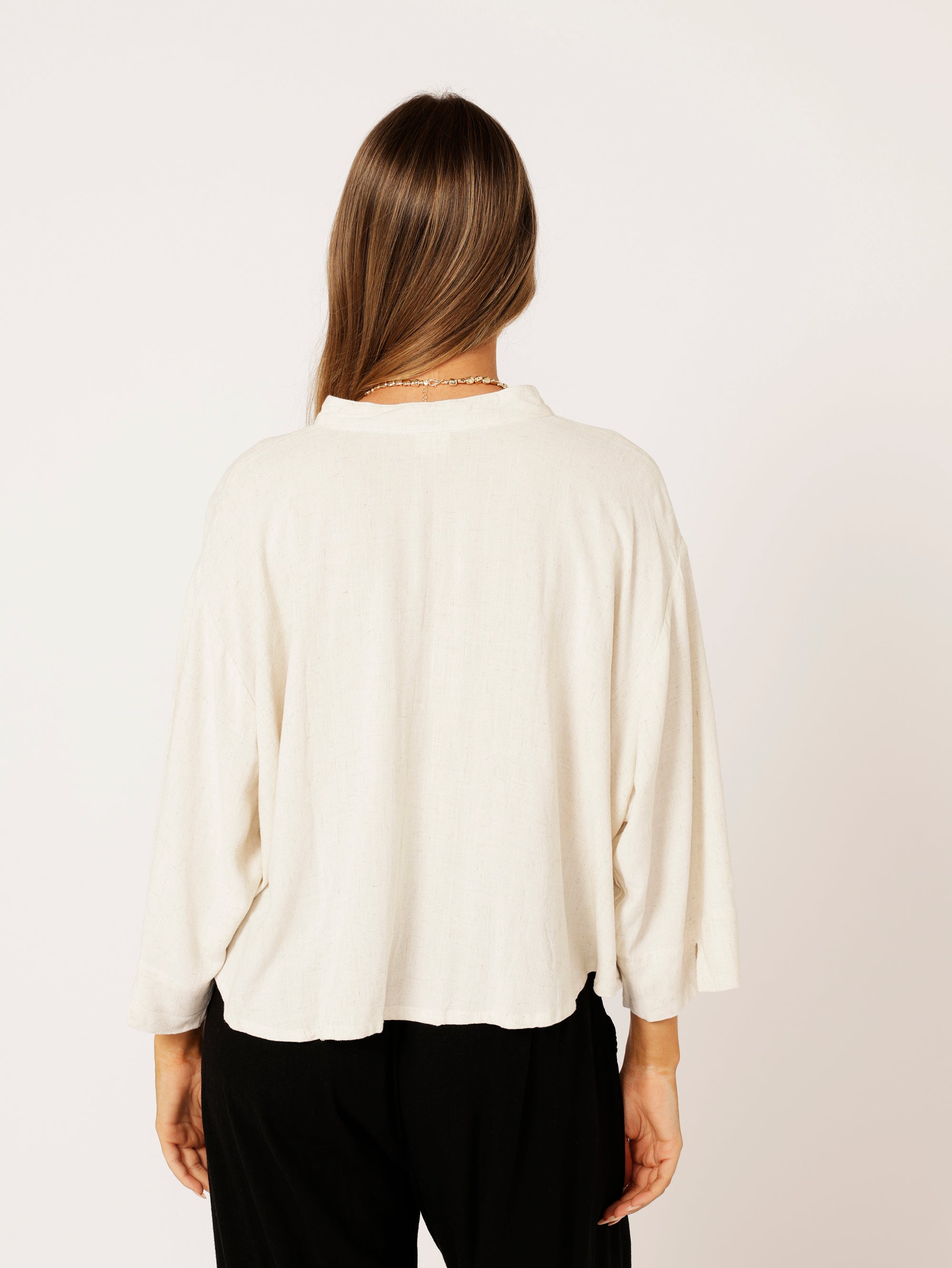 Mini Willow Shirt LS | Wheat | Linen Viscose - Saffron Road