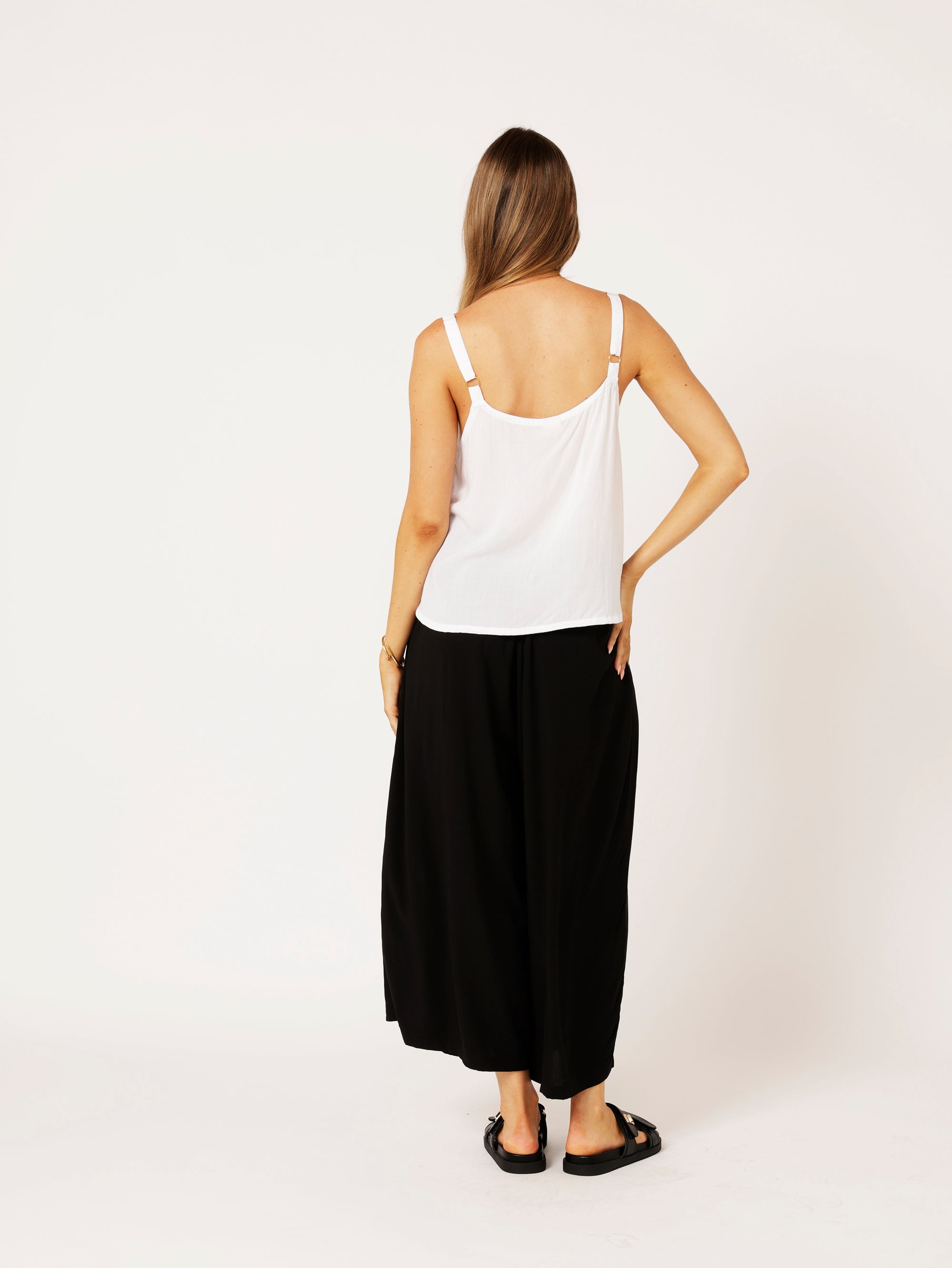 Santorini Singlet CROPPED | White - Saffron Road