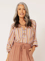 Bella Blouse | Desert Stripe - Saffron Road