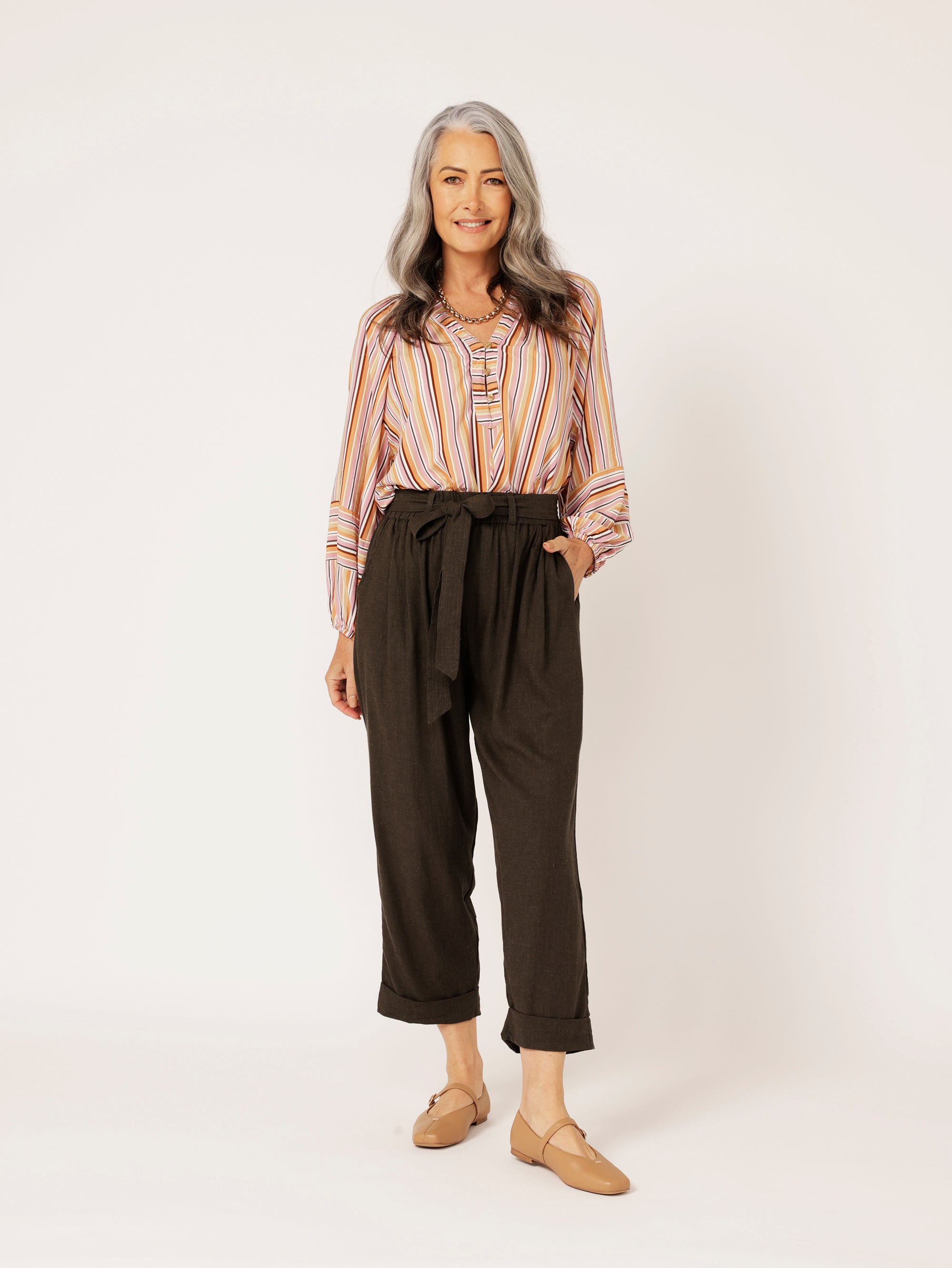 Roma Pant | Ink | Viscose Linen - Saffron Road