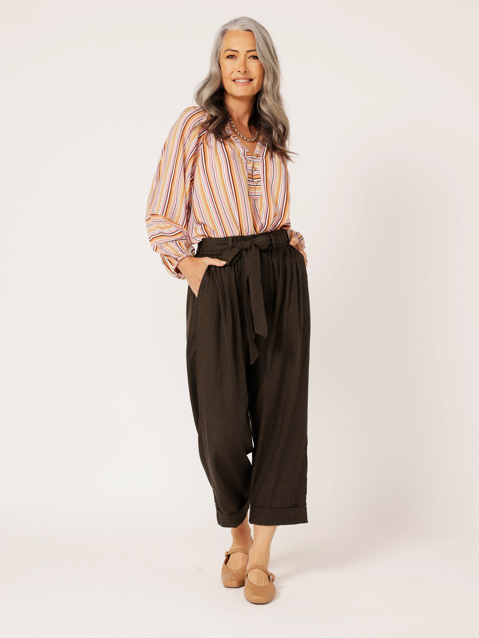 Roma Pant | Ink | Viscose Linen - Saffron Road