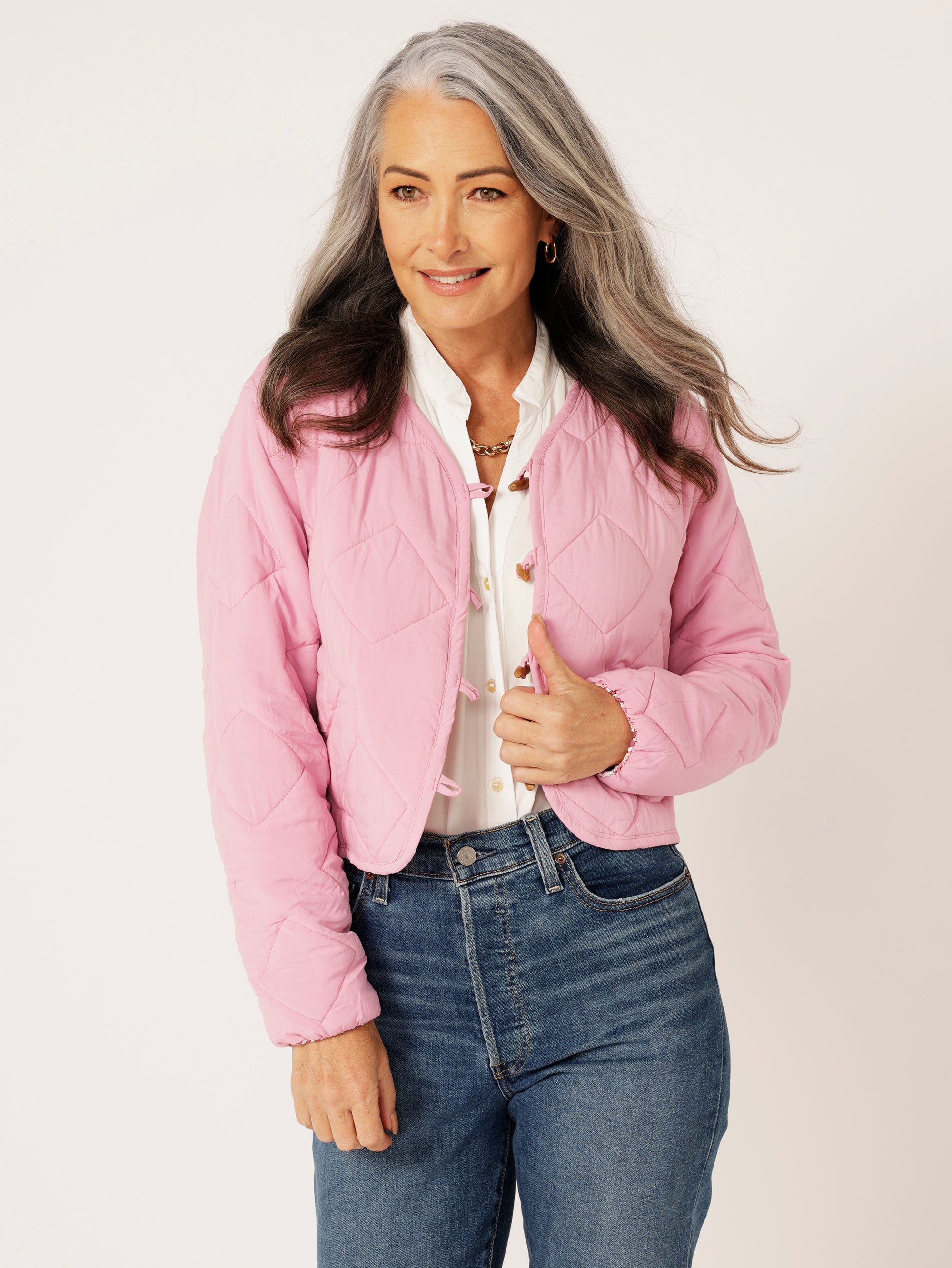 Quilted Jacket CROPPED | Tea Rose Tile - Saffron Road