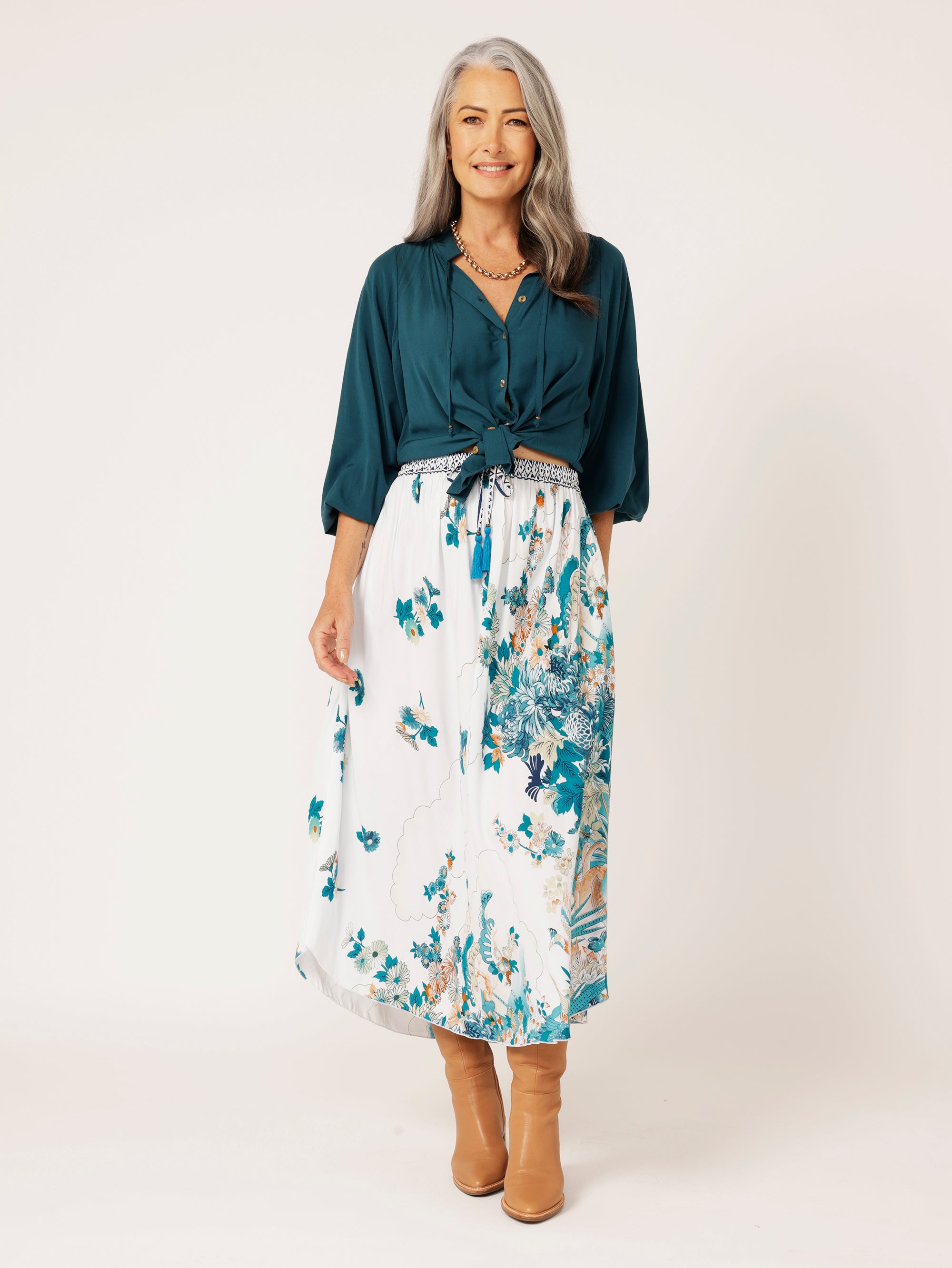 Elsa Skirt | Tokyo Teal - Saffron Road