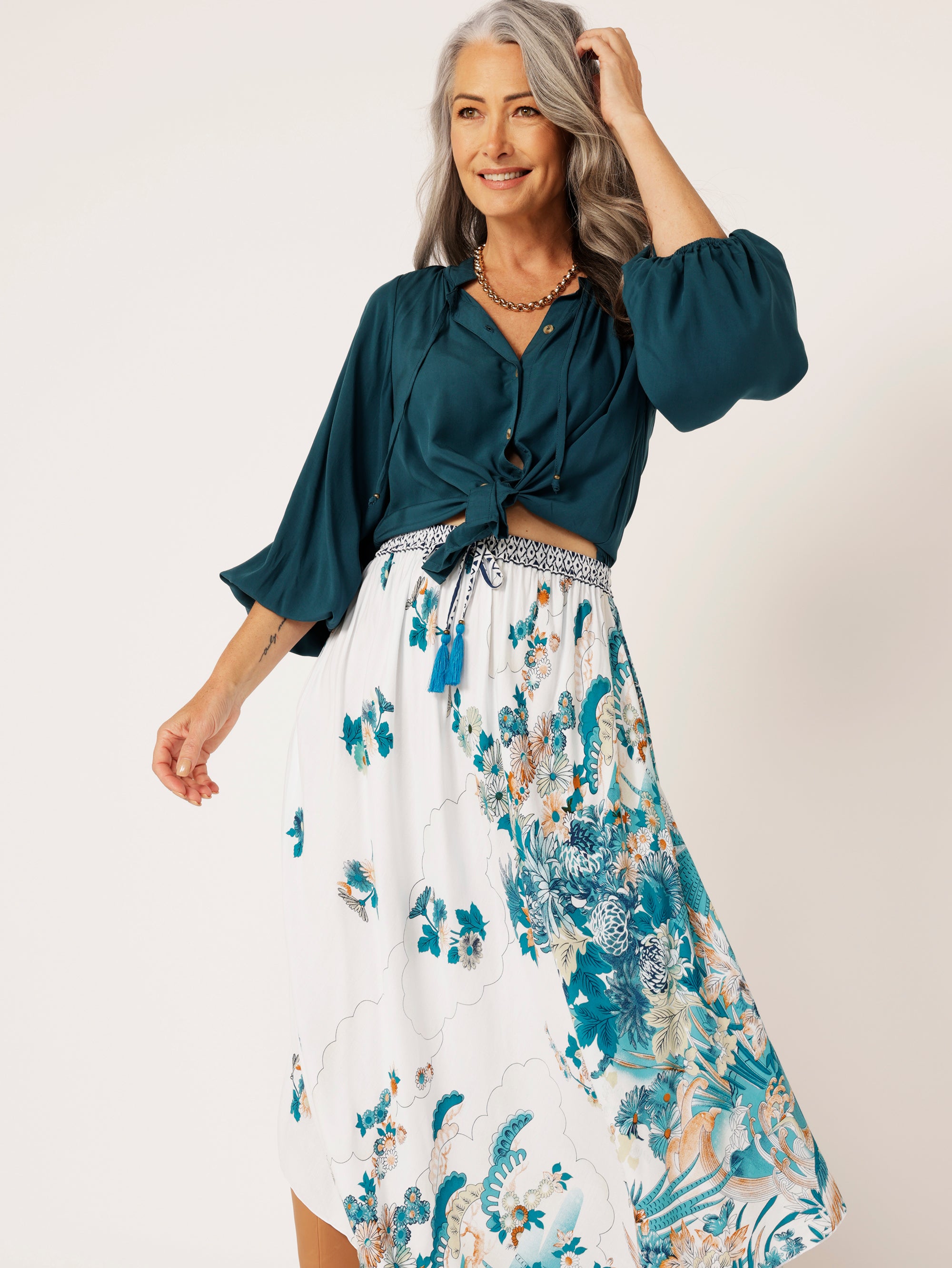 Elsa Skirt | Tokyo Teal - Saffron Road