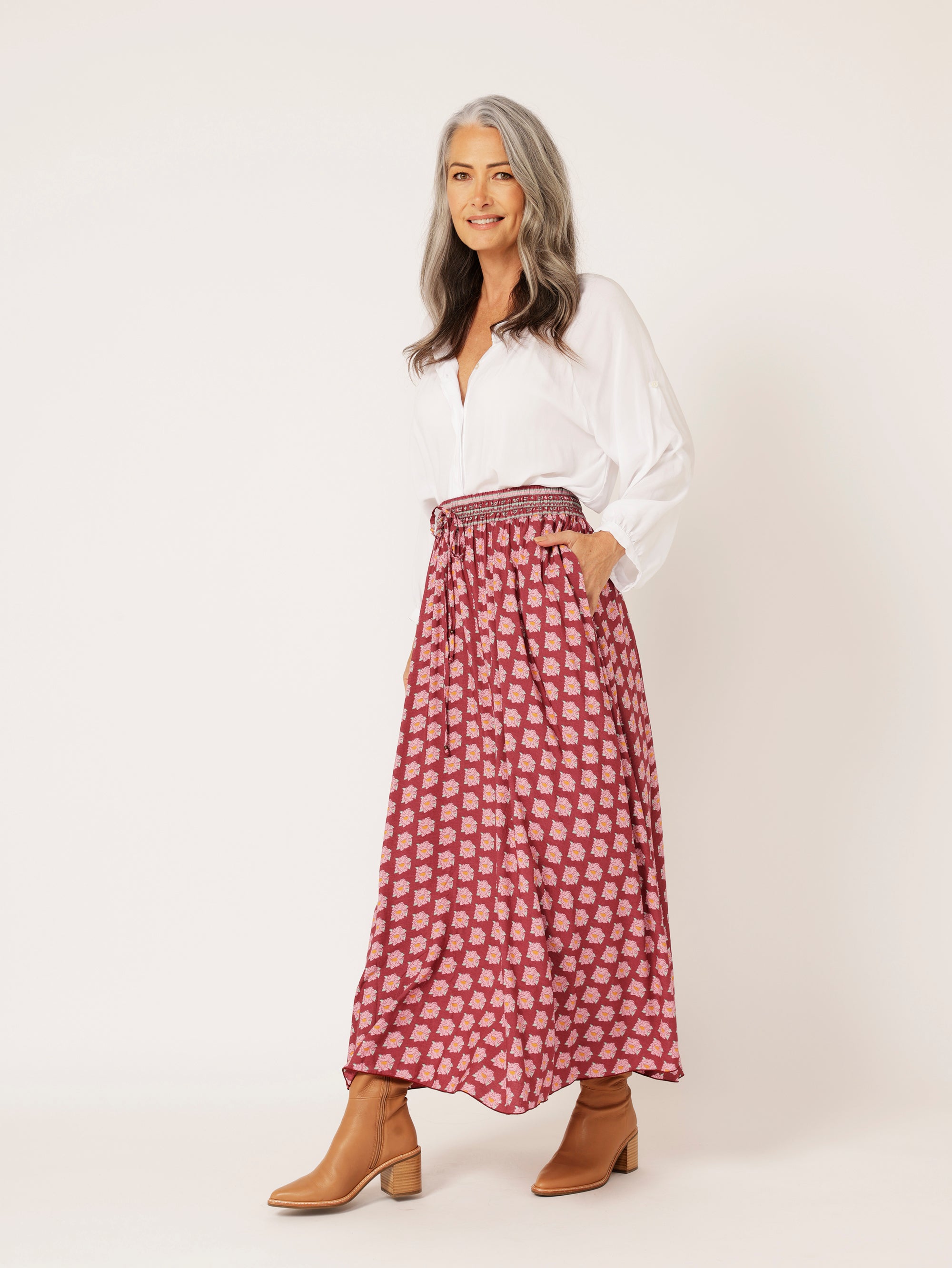 Circle Skirt | Plum Peony - Saffron Road