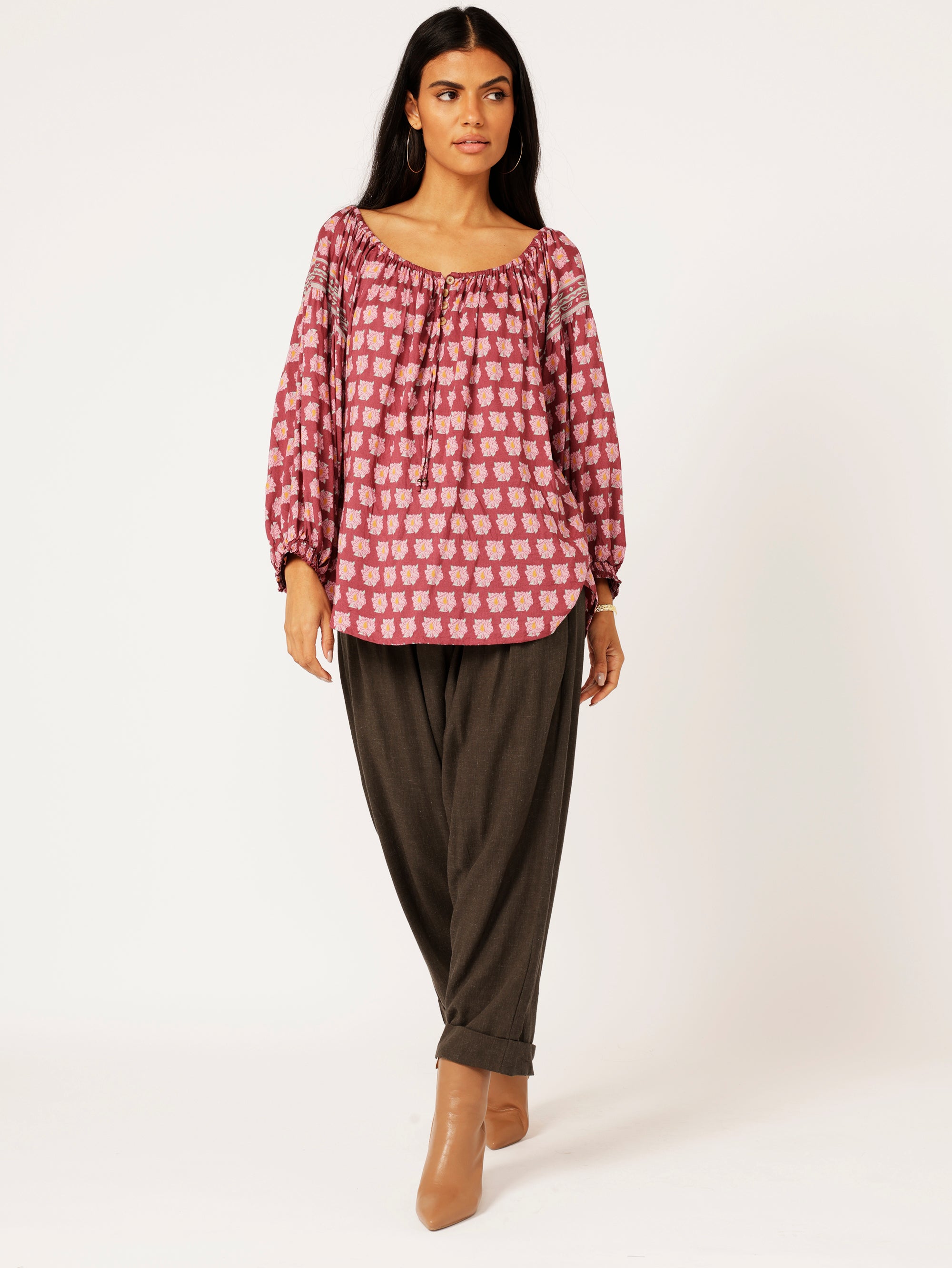 Poets Blouse | Plum Peony - Saffron Road