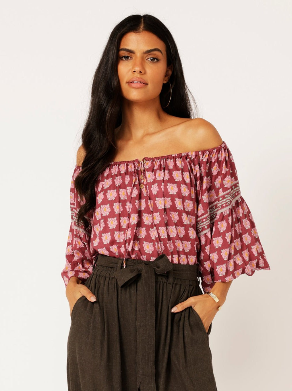 Poets Blouse | Plum Peony - Saffron Road