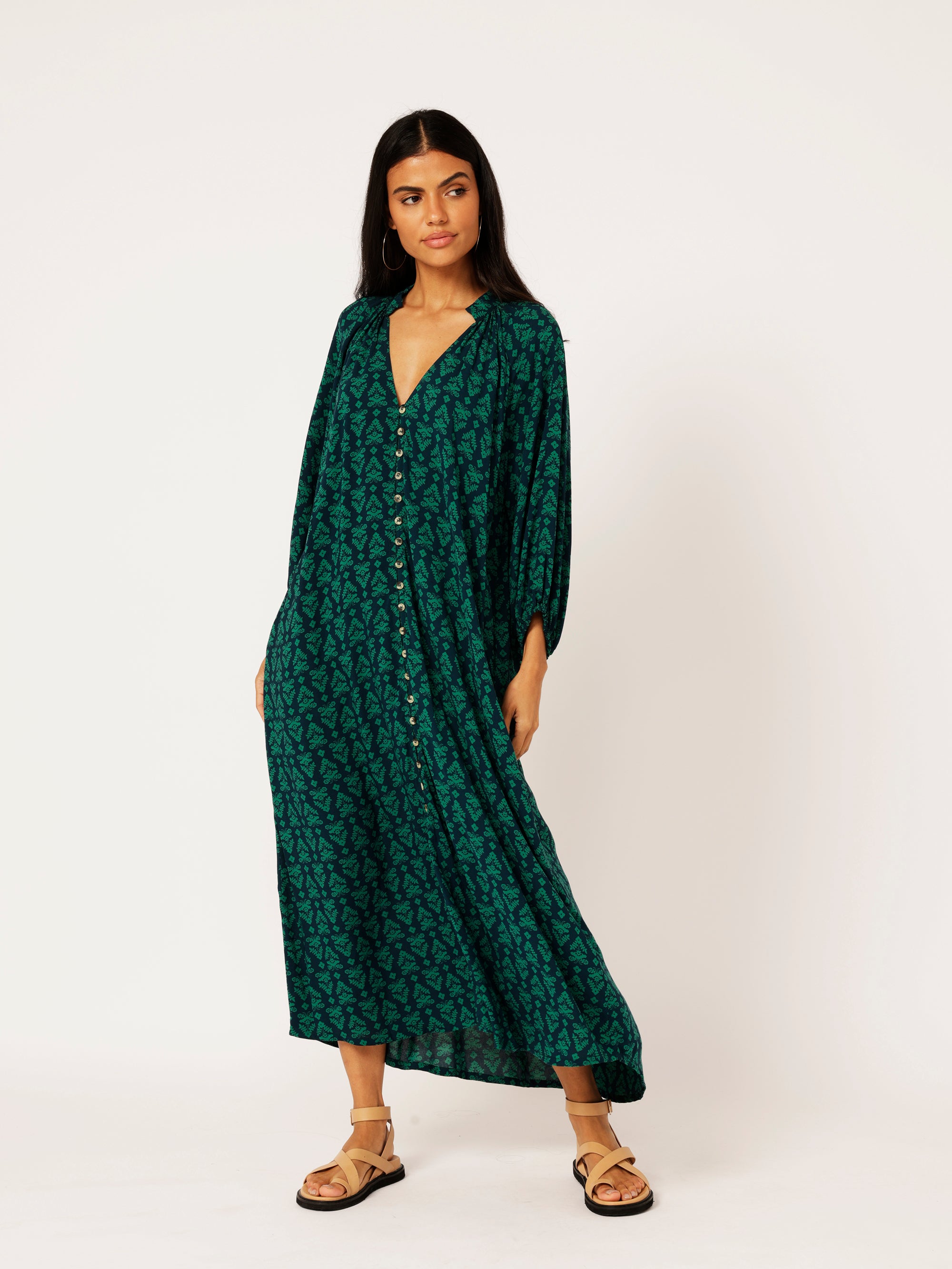 Take Me Away Dress | Aztec Green - Saffron Road