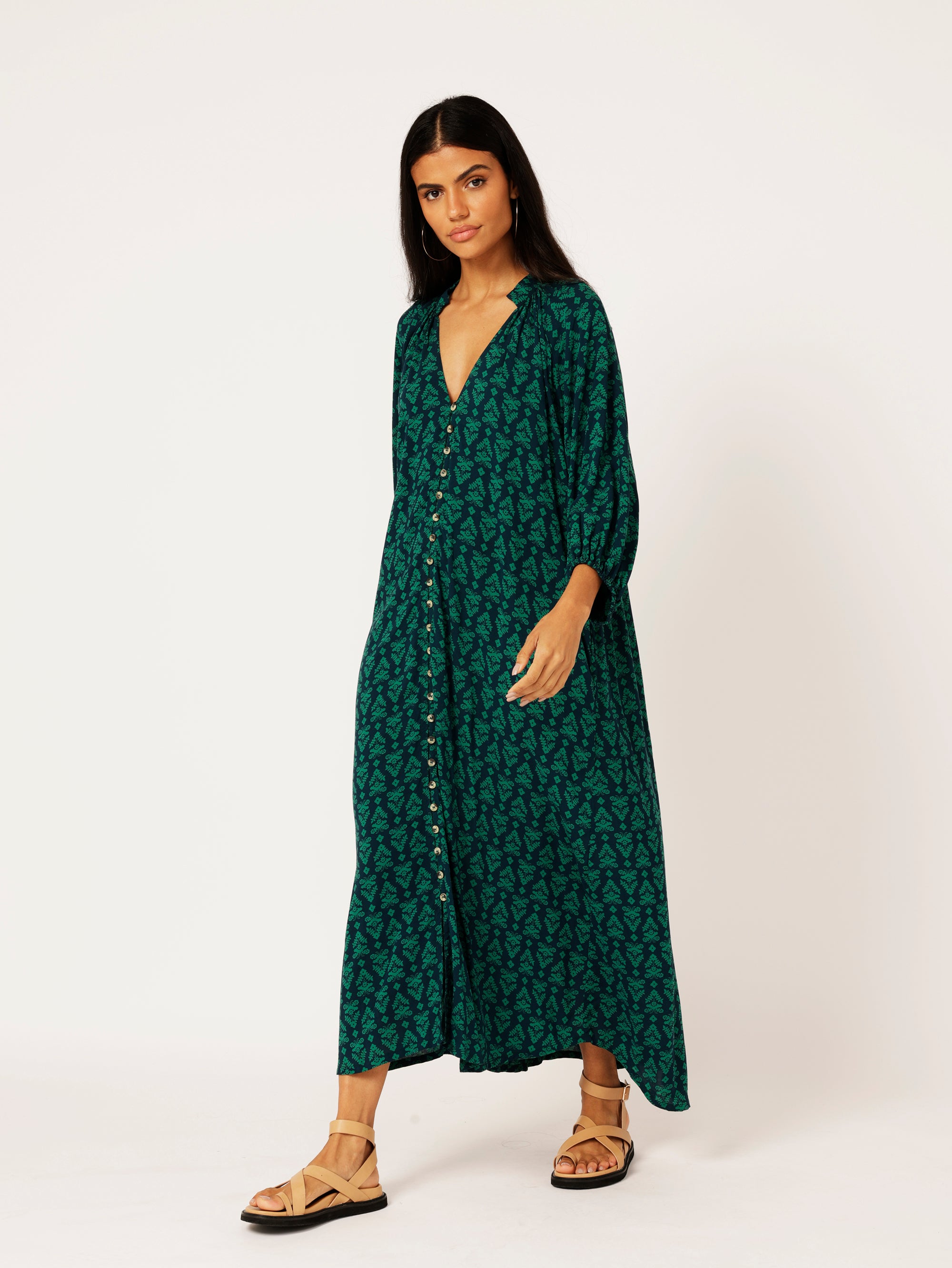 Take Me Away Dress | Aztec Green - Saffron Road