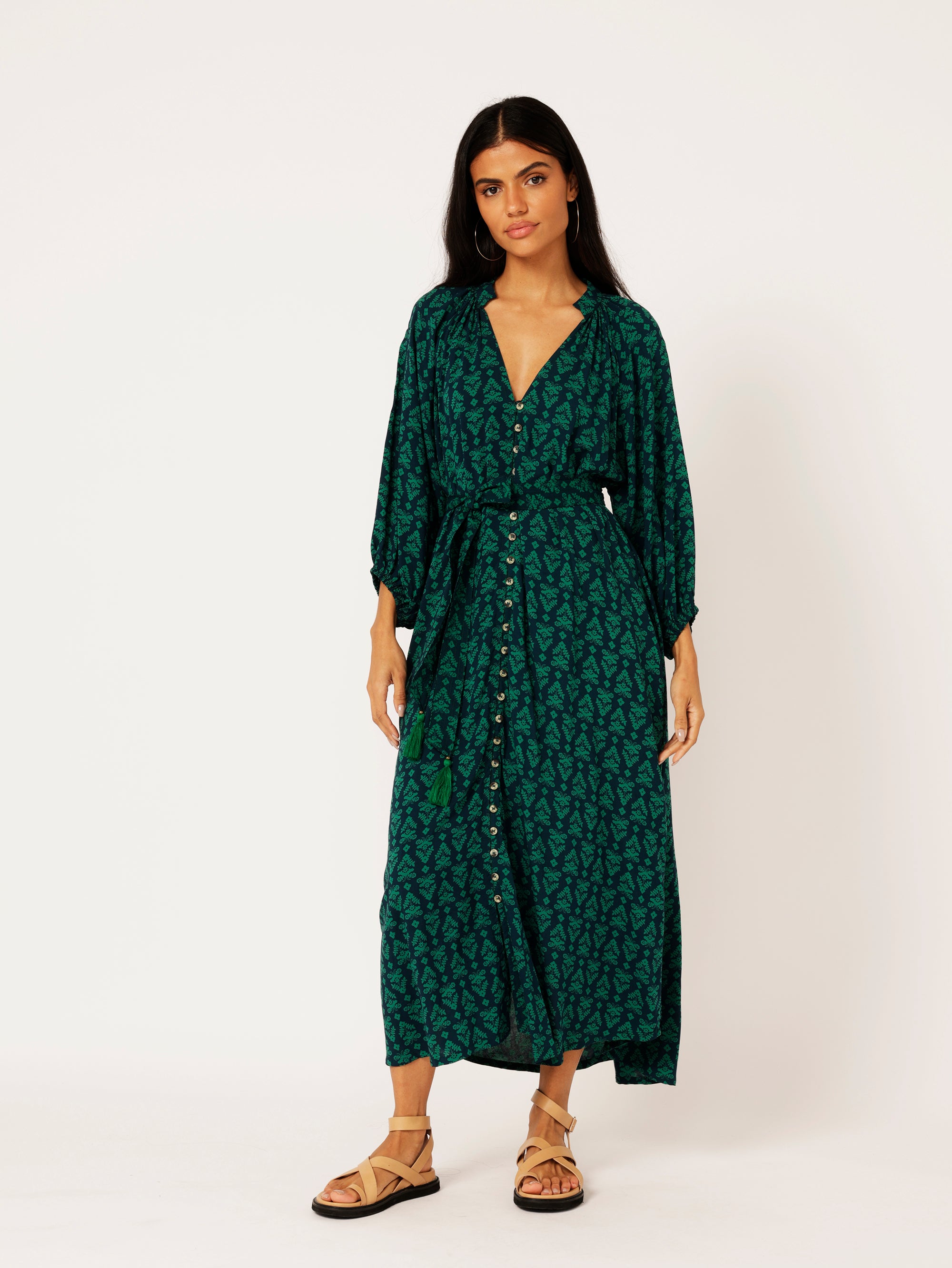 Take Me Away Dress | Aztec Green - Saffron Road