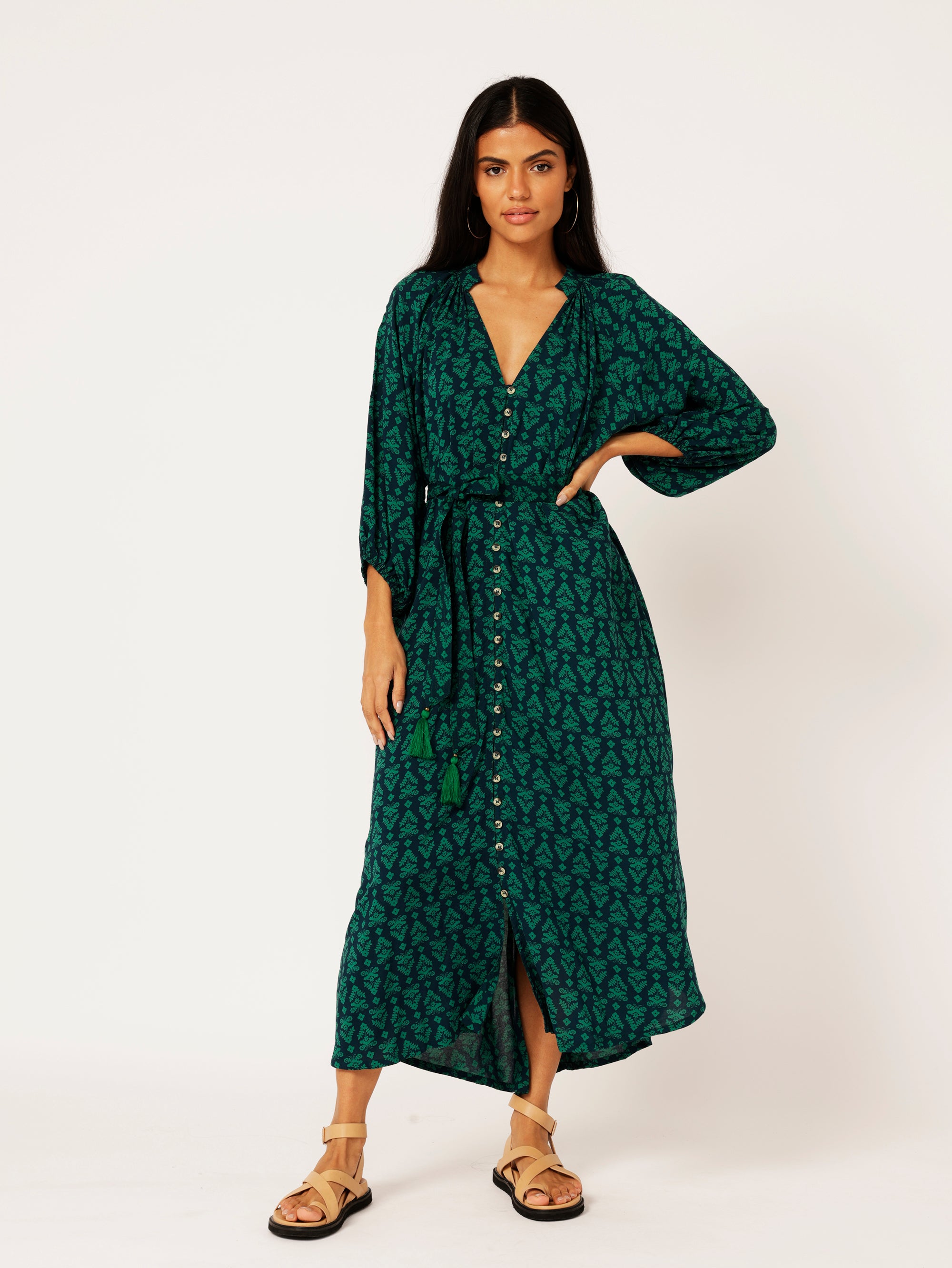 Take Me Away Dress | Aztec Green - Saffron Road