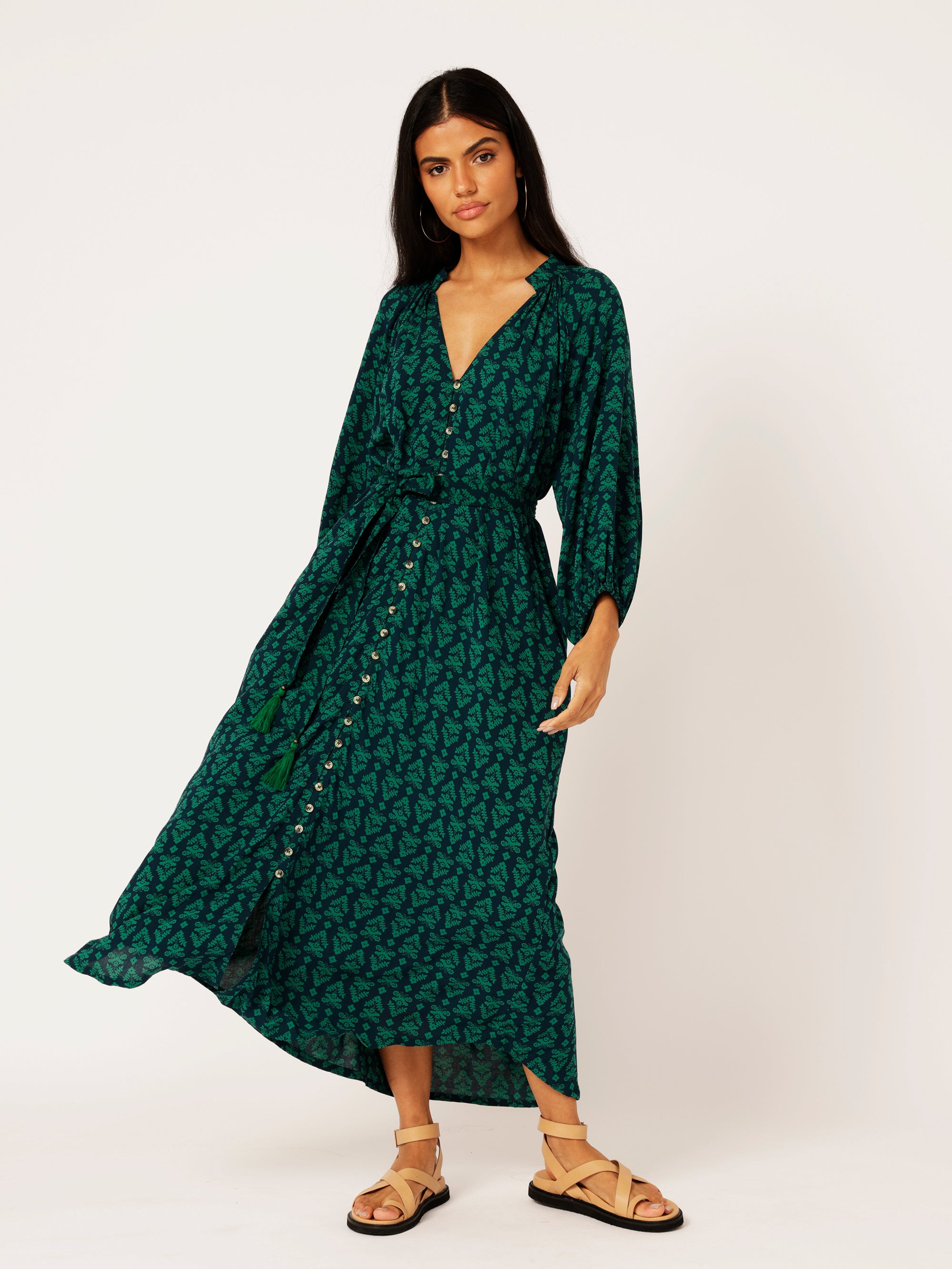 Take Me Away Dress | Aztec Green - Saffron Road