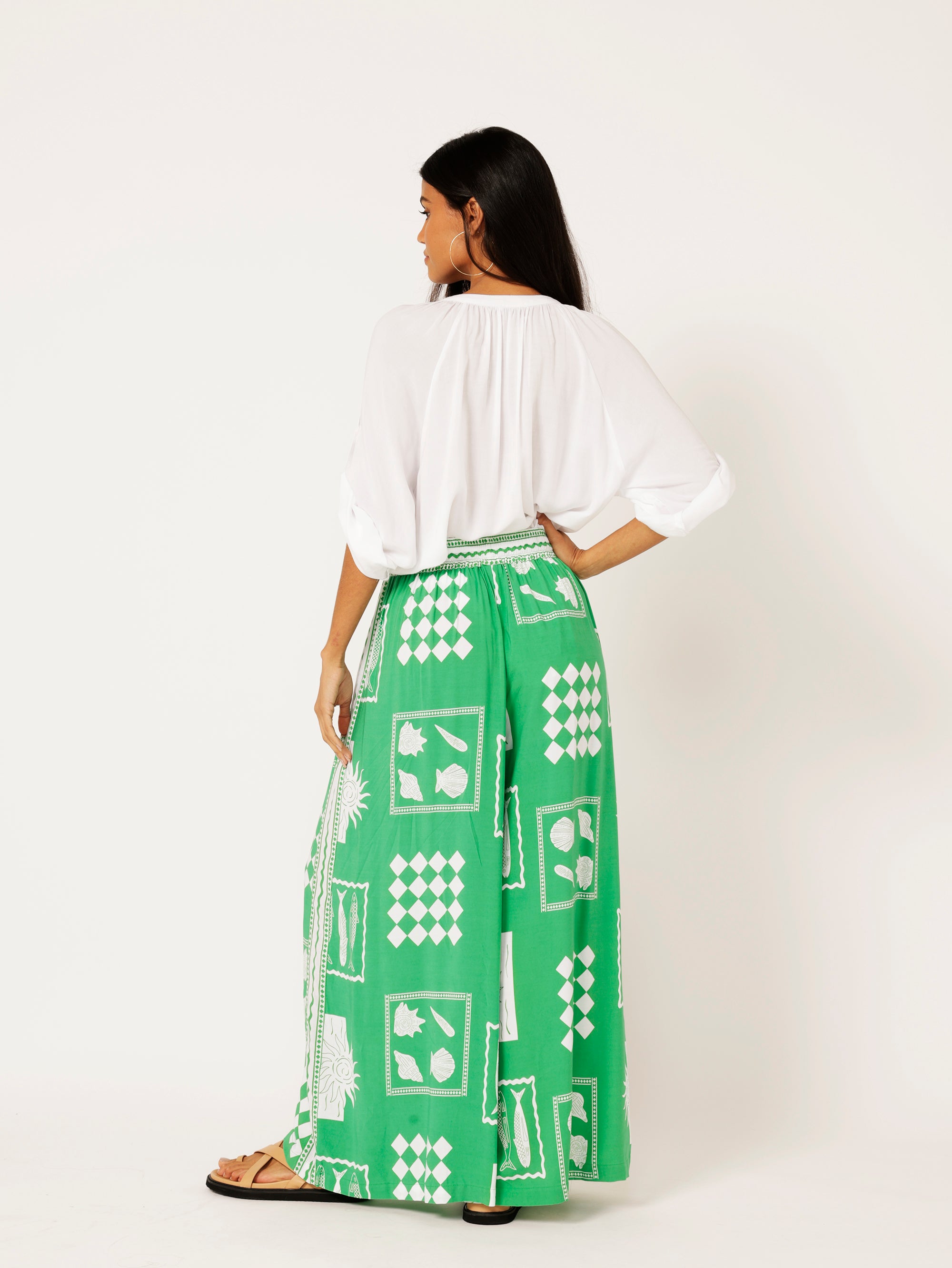 Palazzo Pant | Euro Green - Saffron Road