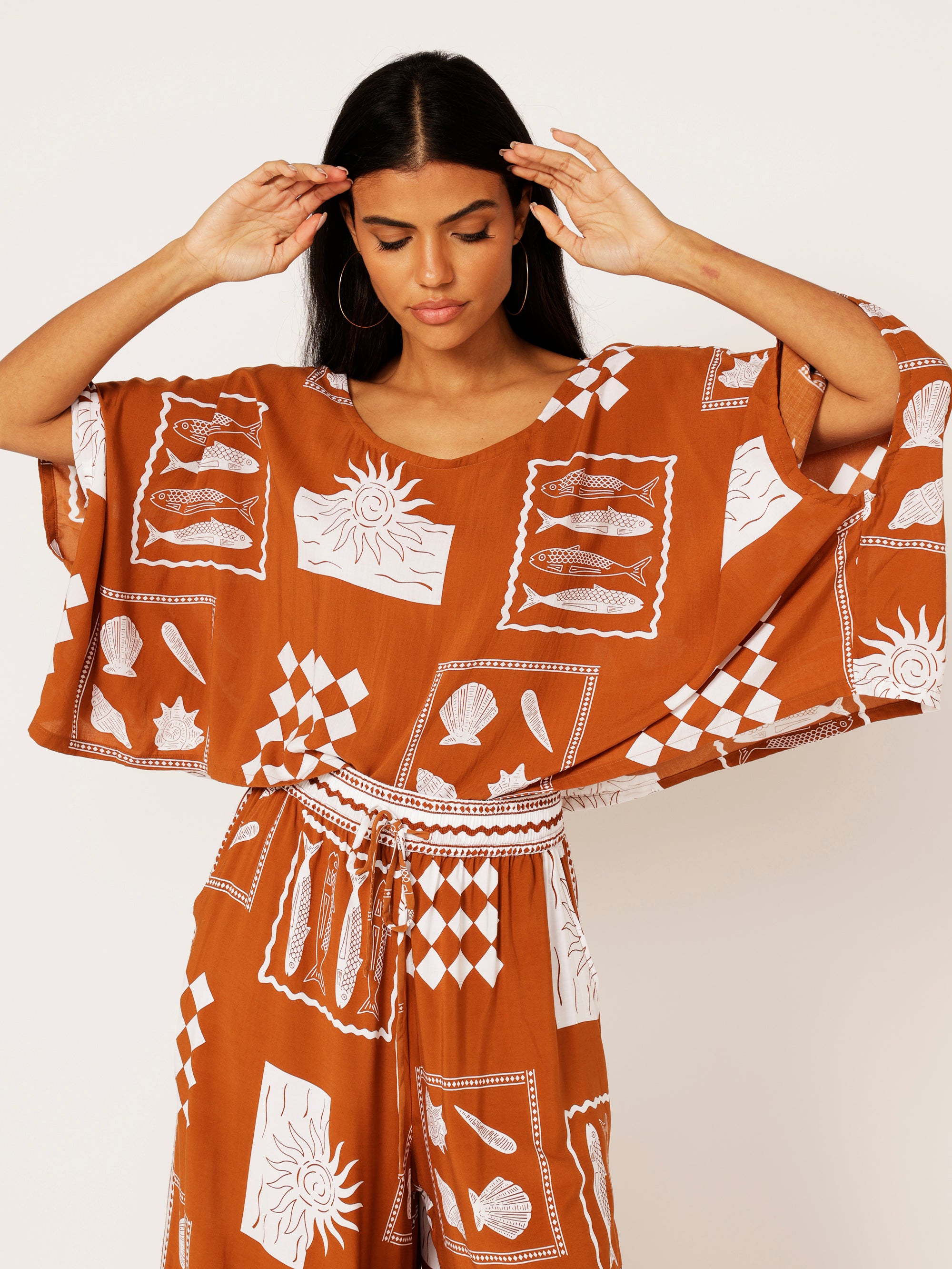 40% off Euro Cinnamon SET with (Cropped Nat top) - Saffron Road