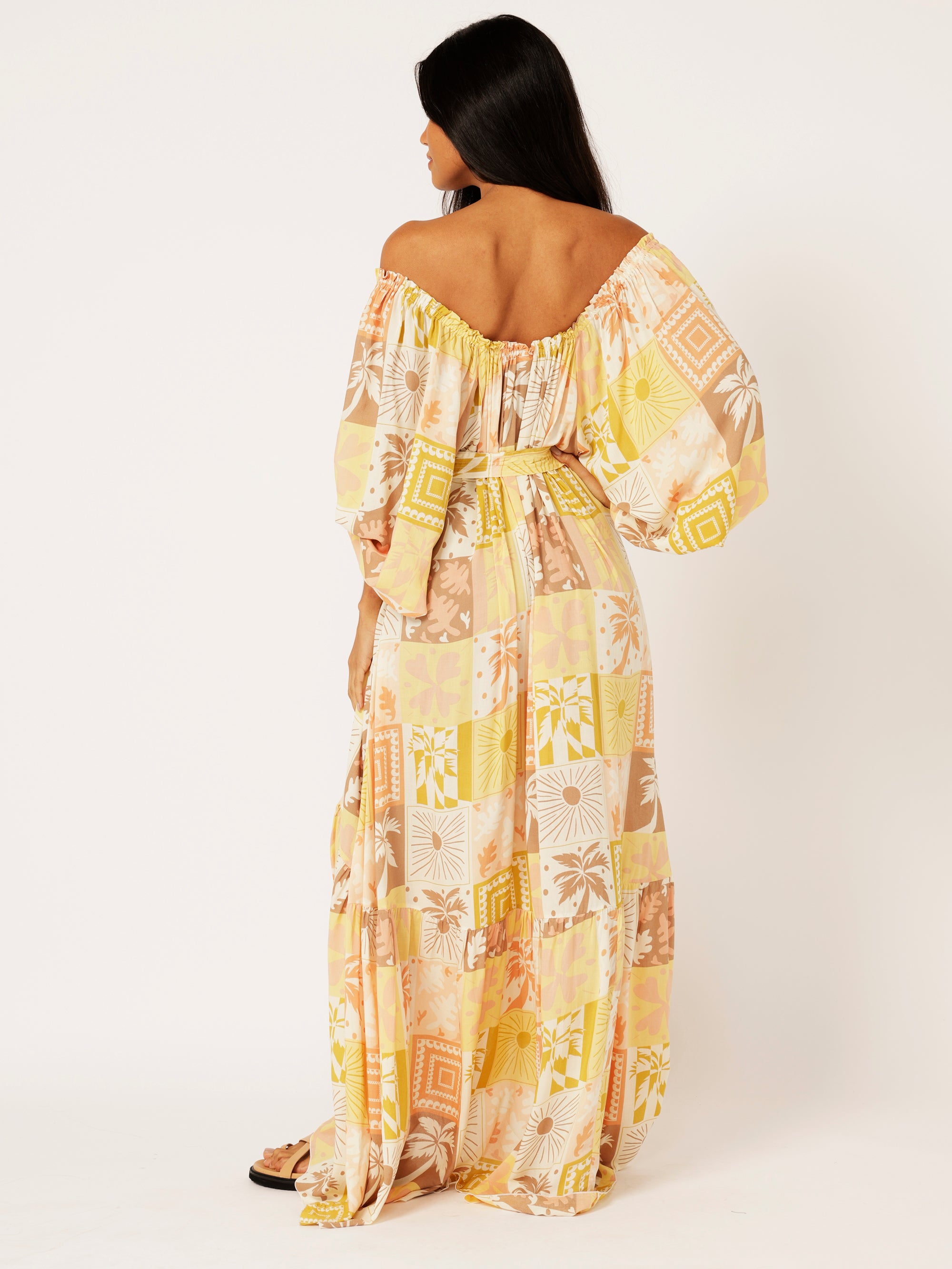 Stella Dress | Sunset Palm - Saffron Road