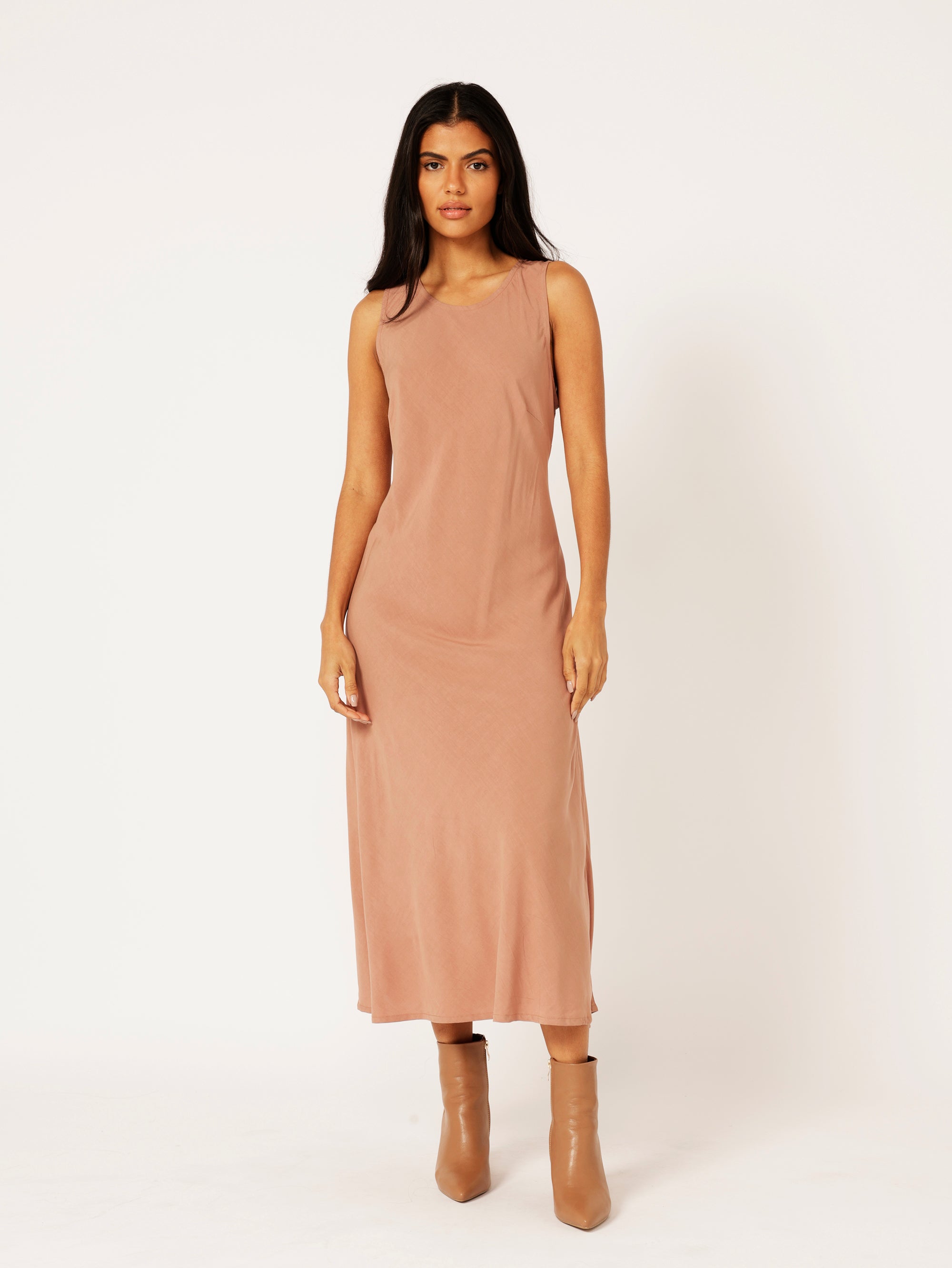 High Neck Shift Dress | Mocha - Saffron Road