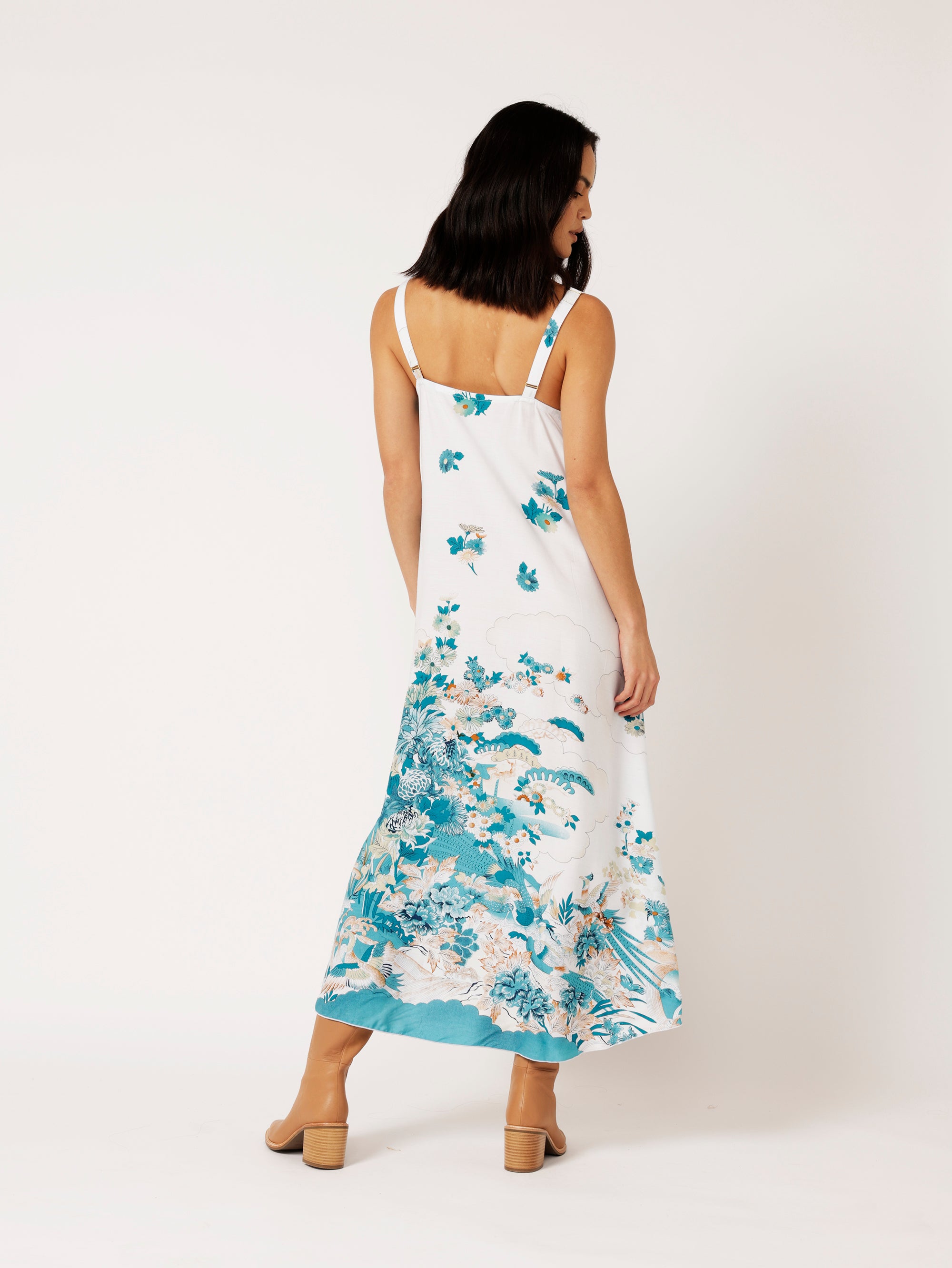 A-line Slip Dress | Tokyo Teal - Saffron Road