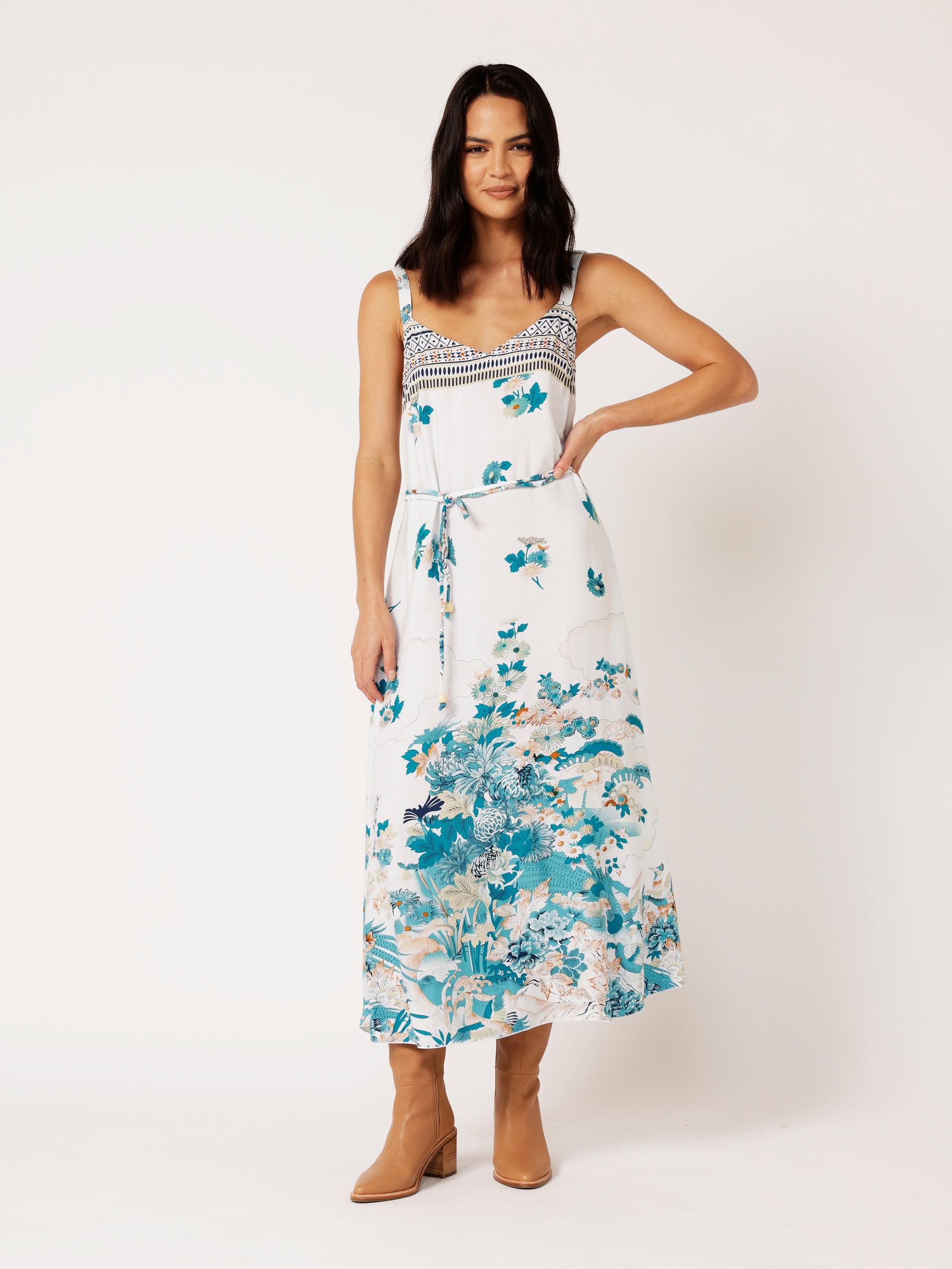 A-line Slip Dress | Tokyo Teal - Saffron Road