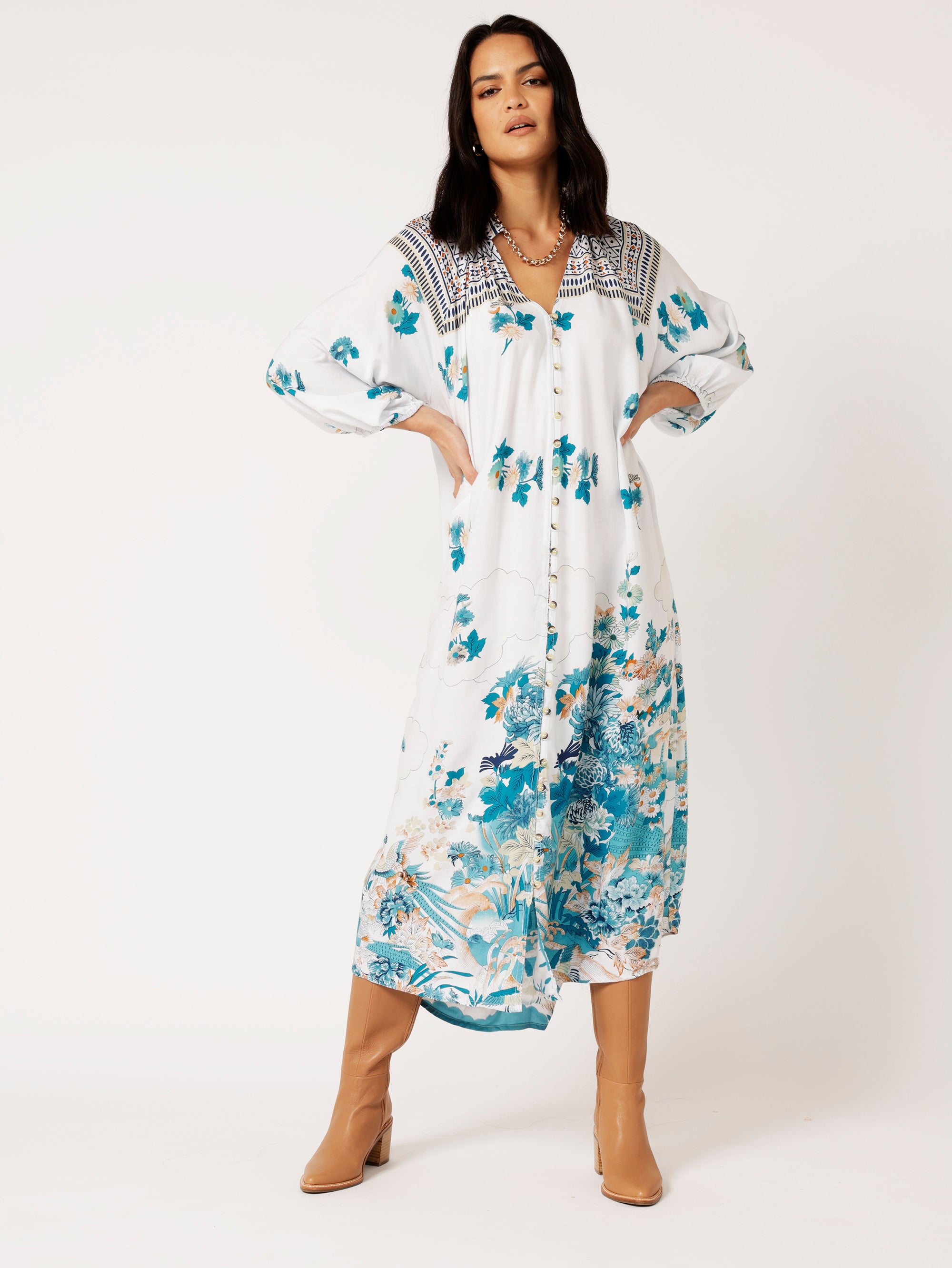 Take Me Away Dress | Tokyo Teal - Saffron Road