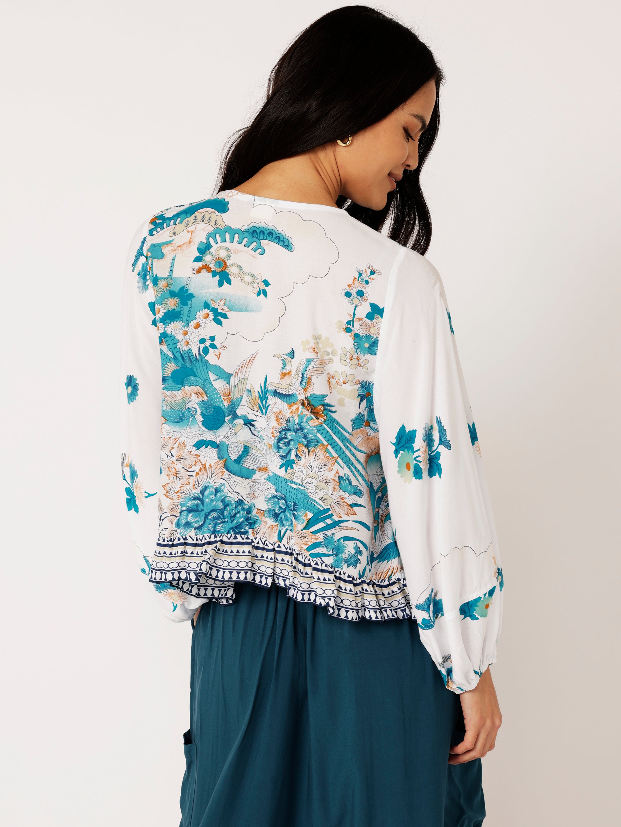 Lily Rose Top | Tokyo Teal - Saffron Road