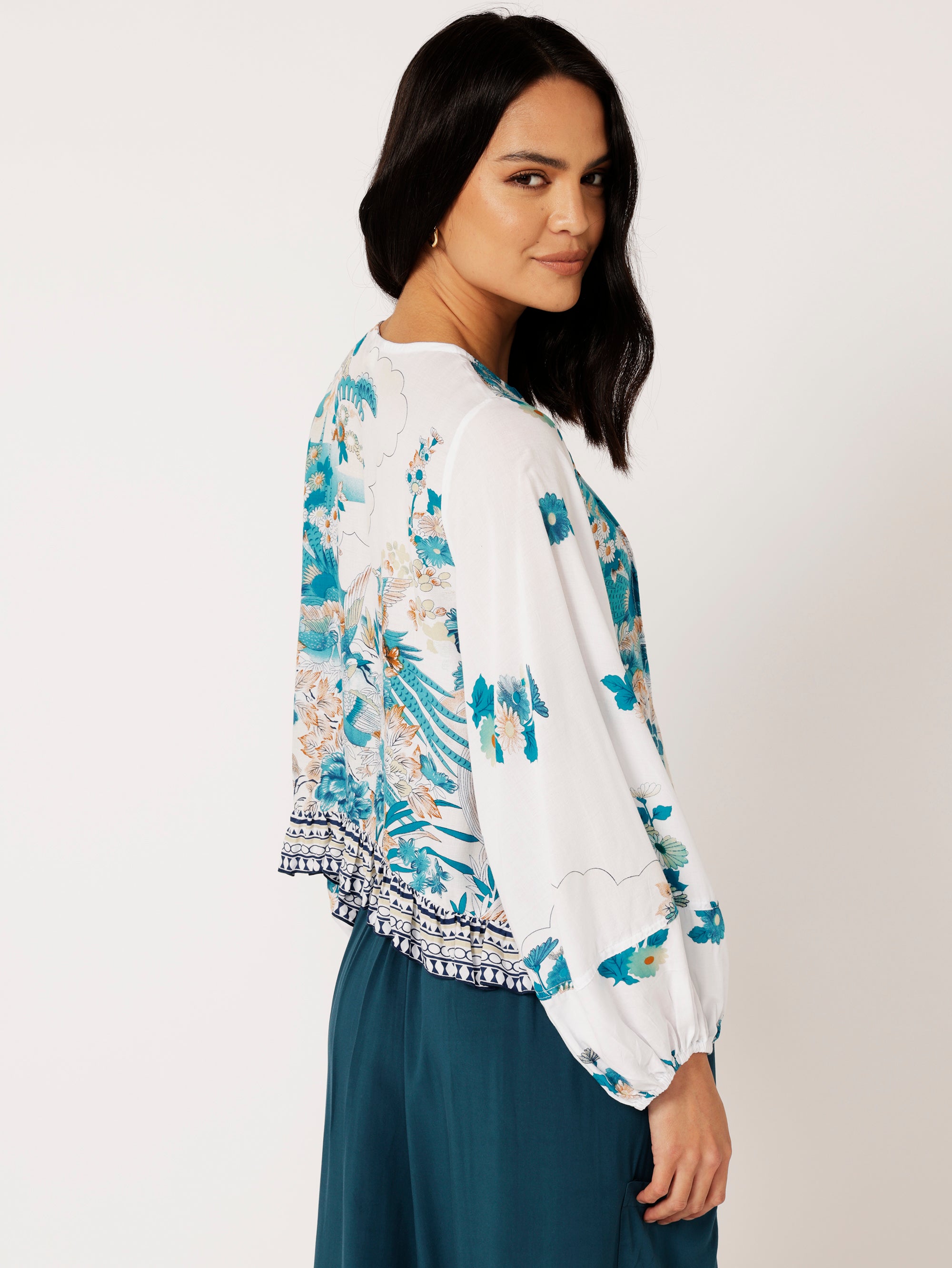 Lily Rose Top | Tokyo Teal - Saffron Road