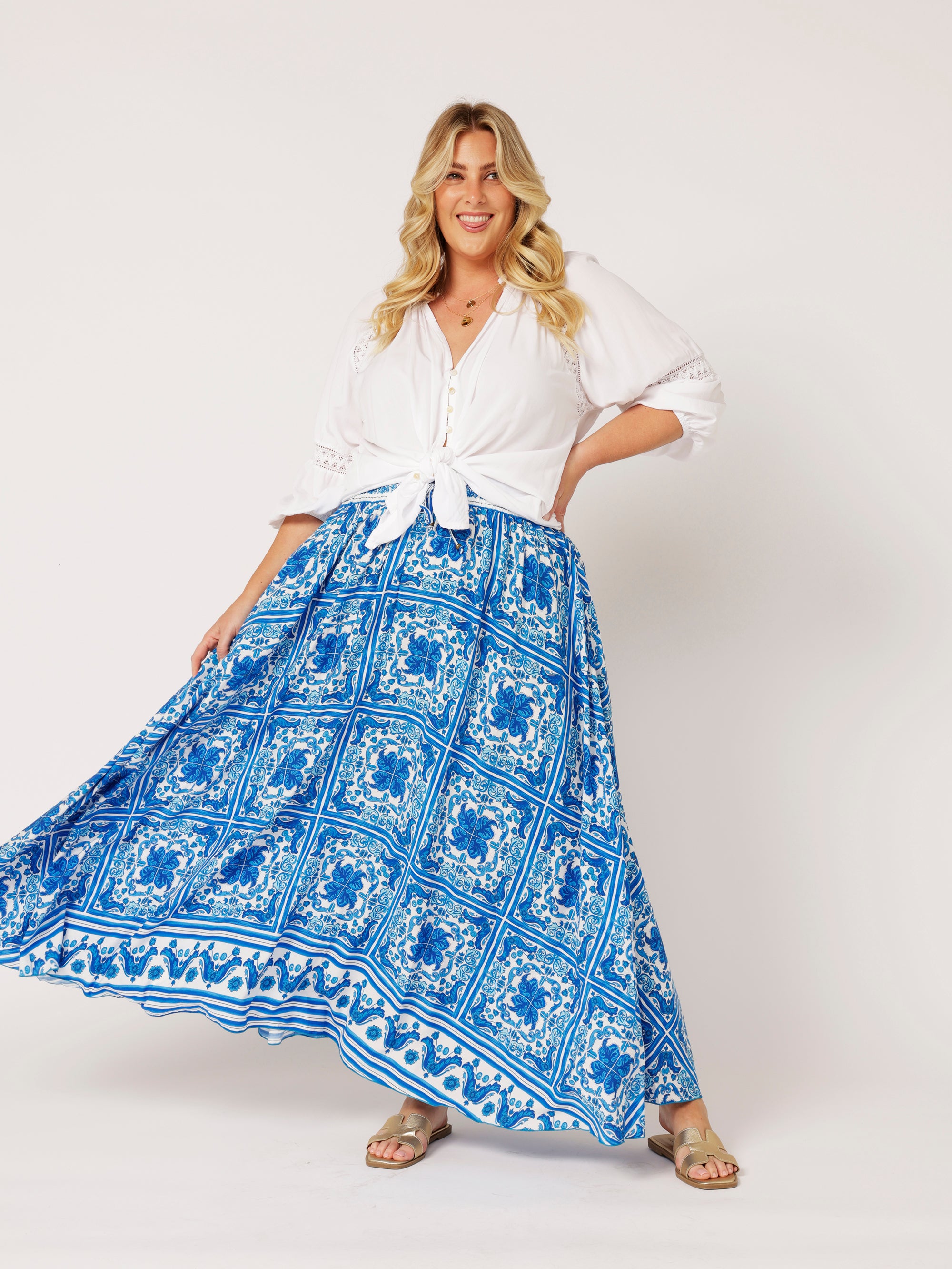 Circle Skirt | Amalfi Blue - Saffron Road