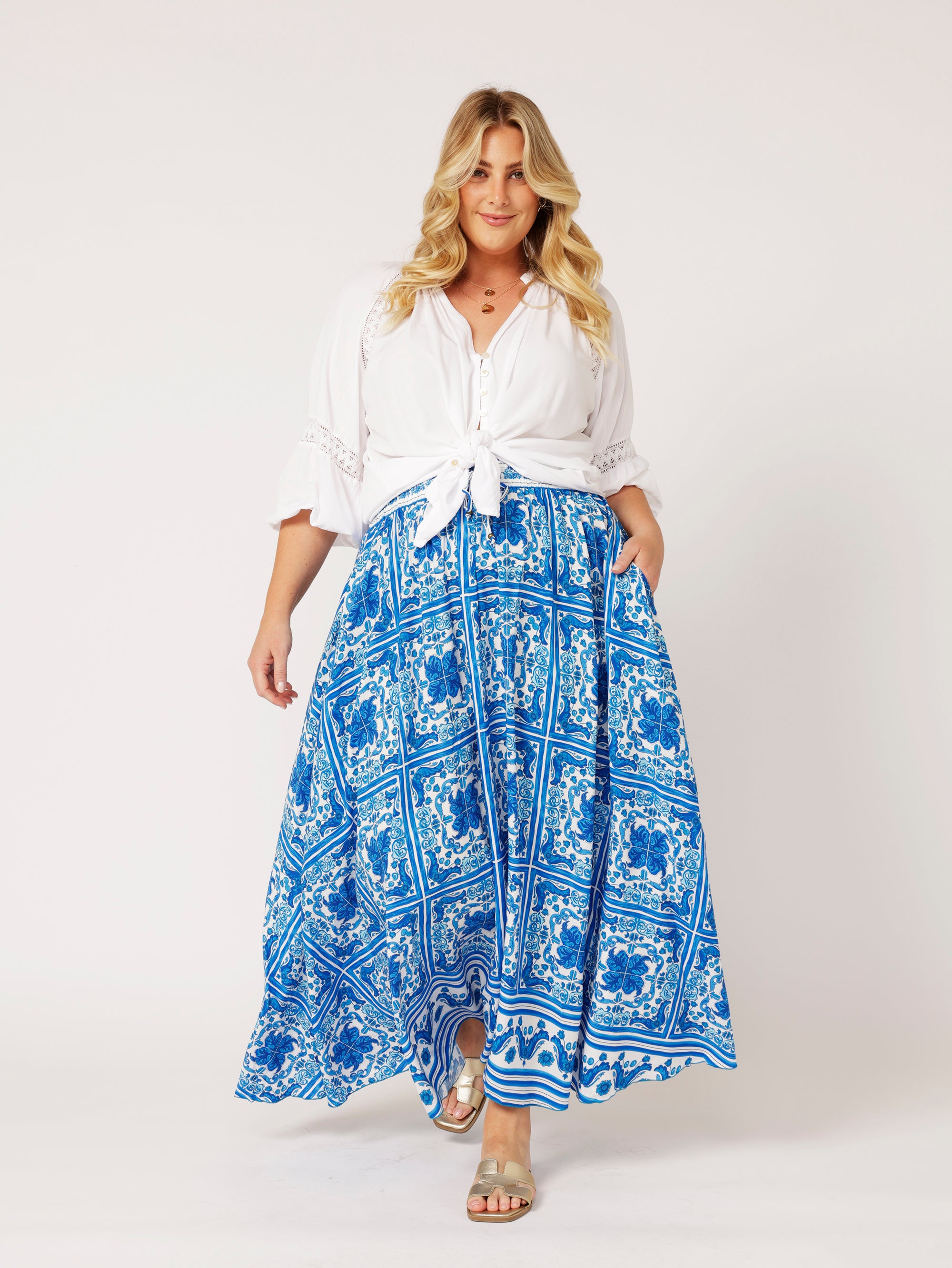 Circle Skirt | Amalfi Blue - Saffron Road