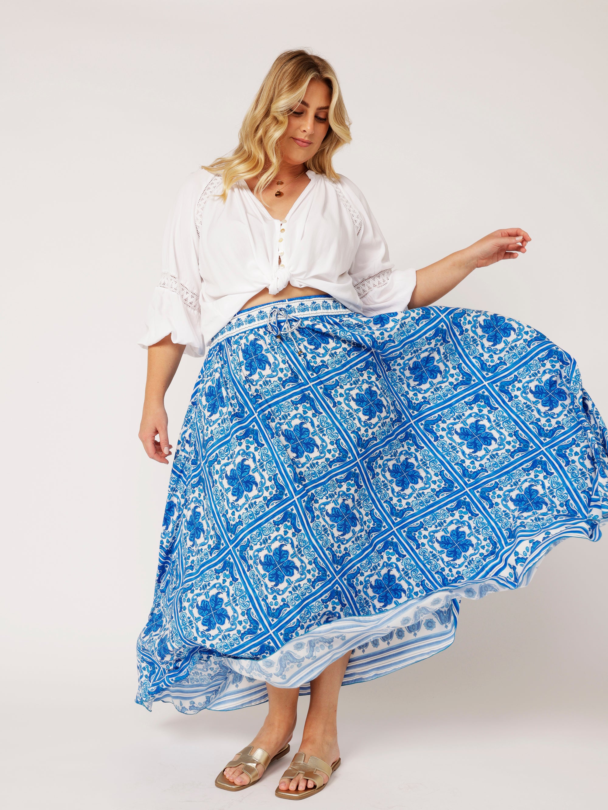 Circle Skirt | Amalfi Blue - Saffron Road