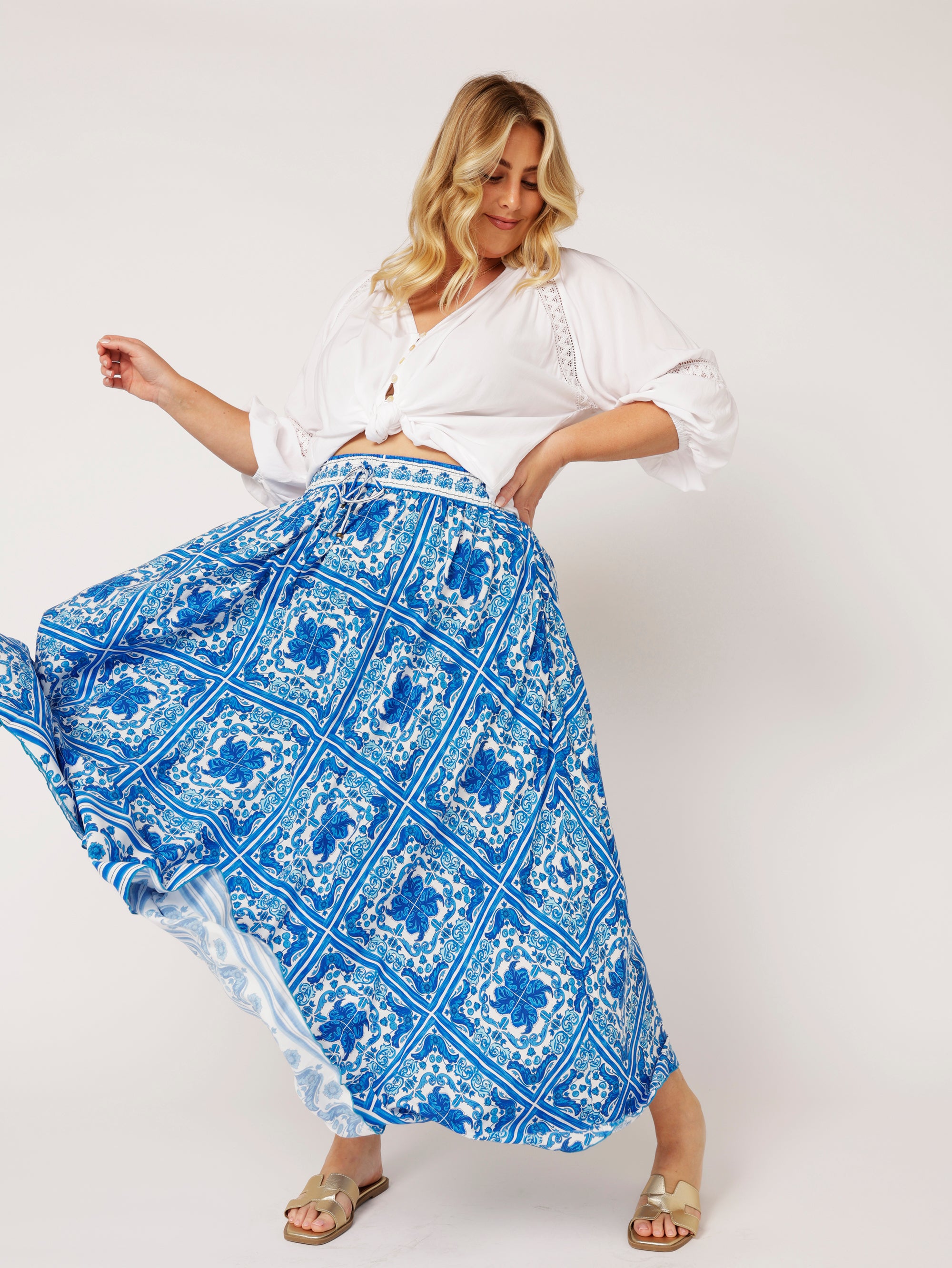 Circle Skirt | Amalfi Blue - Saffron Road