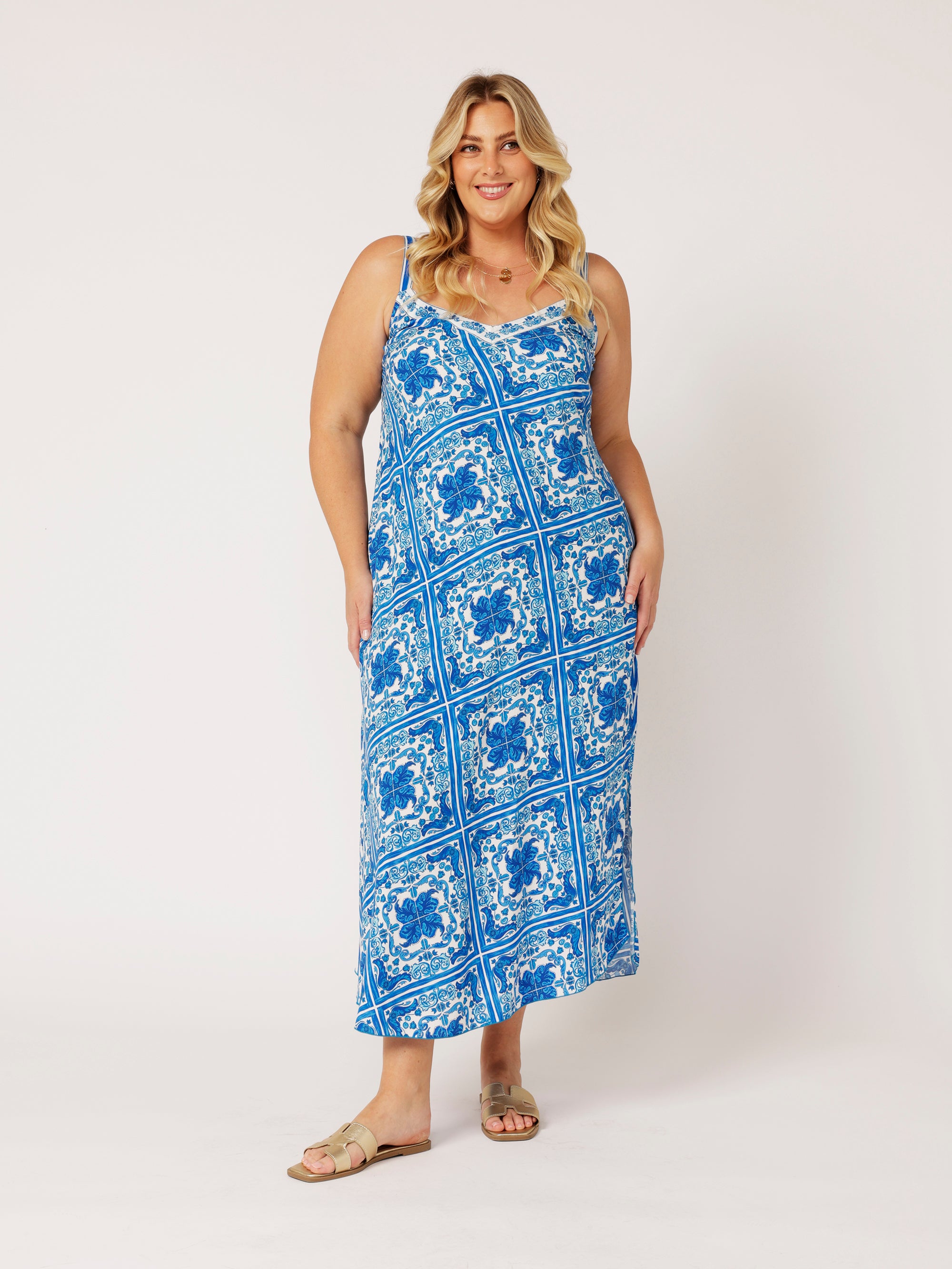 Slip Dress MAXI | Bias Cut | Amalfi Blue - Saffron Road