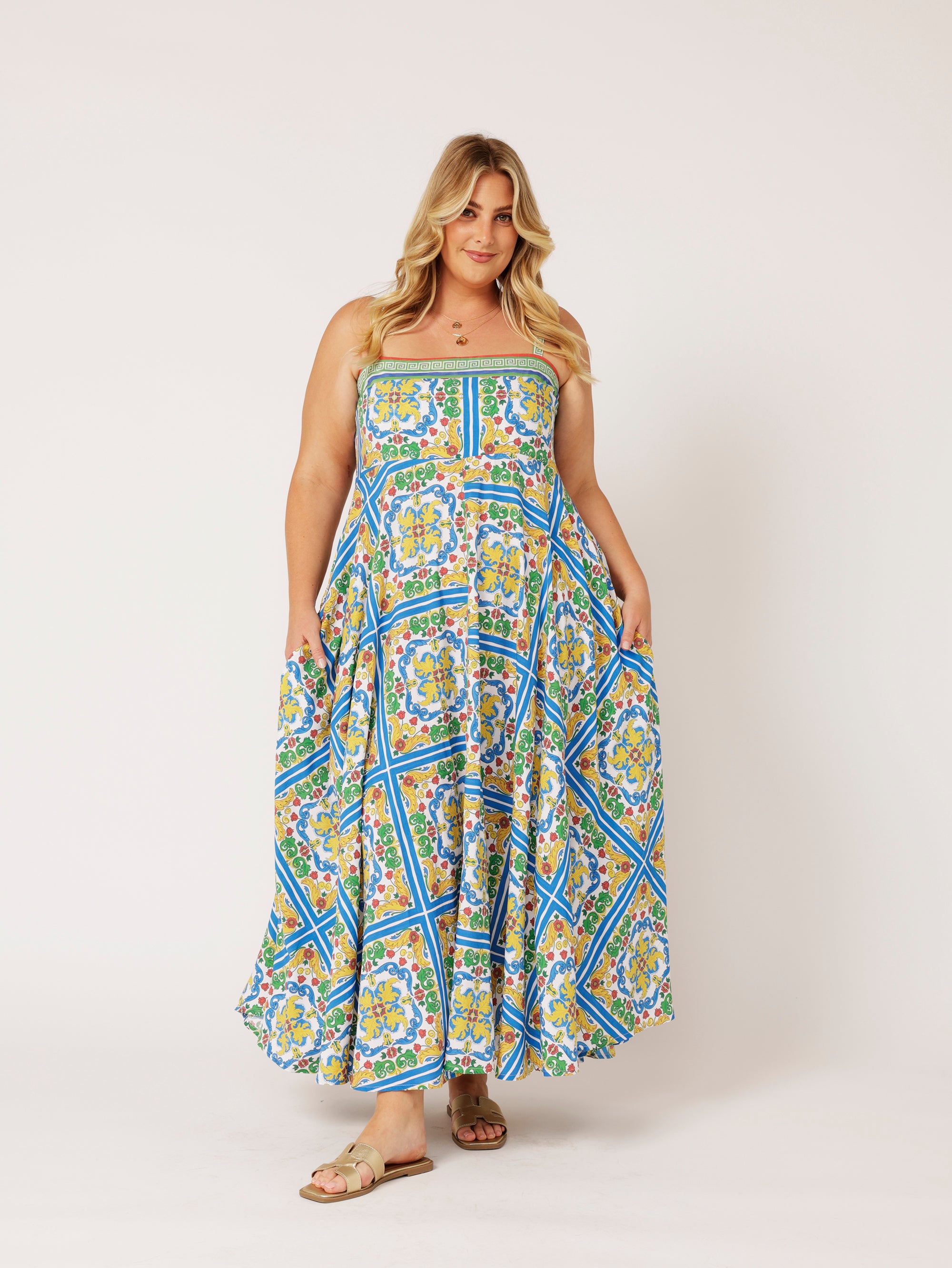 Positano Dress | Sicilian Blue - Saffron Road