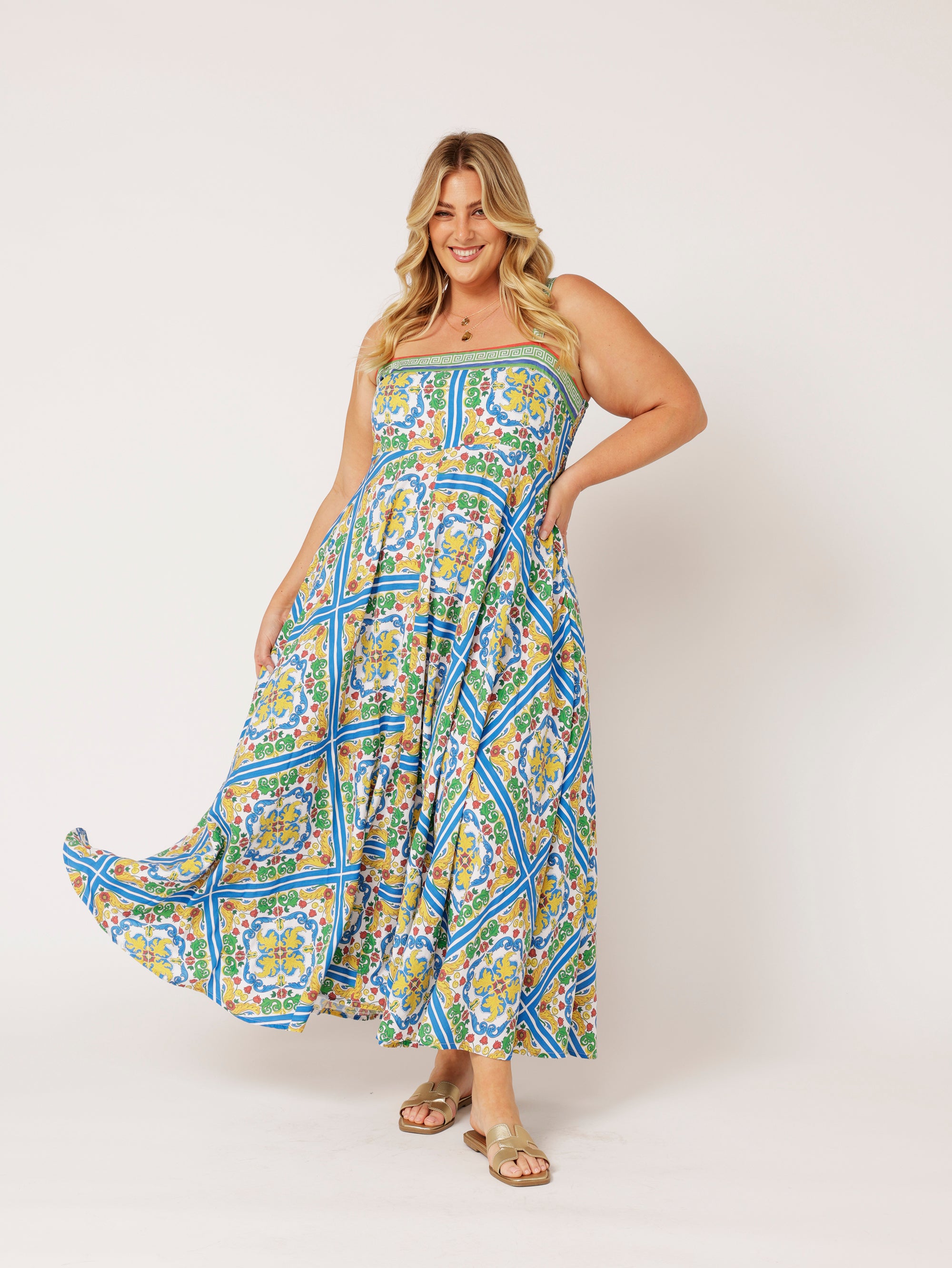 Positano Dress | Sicilian Blue - Saffron Road