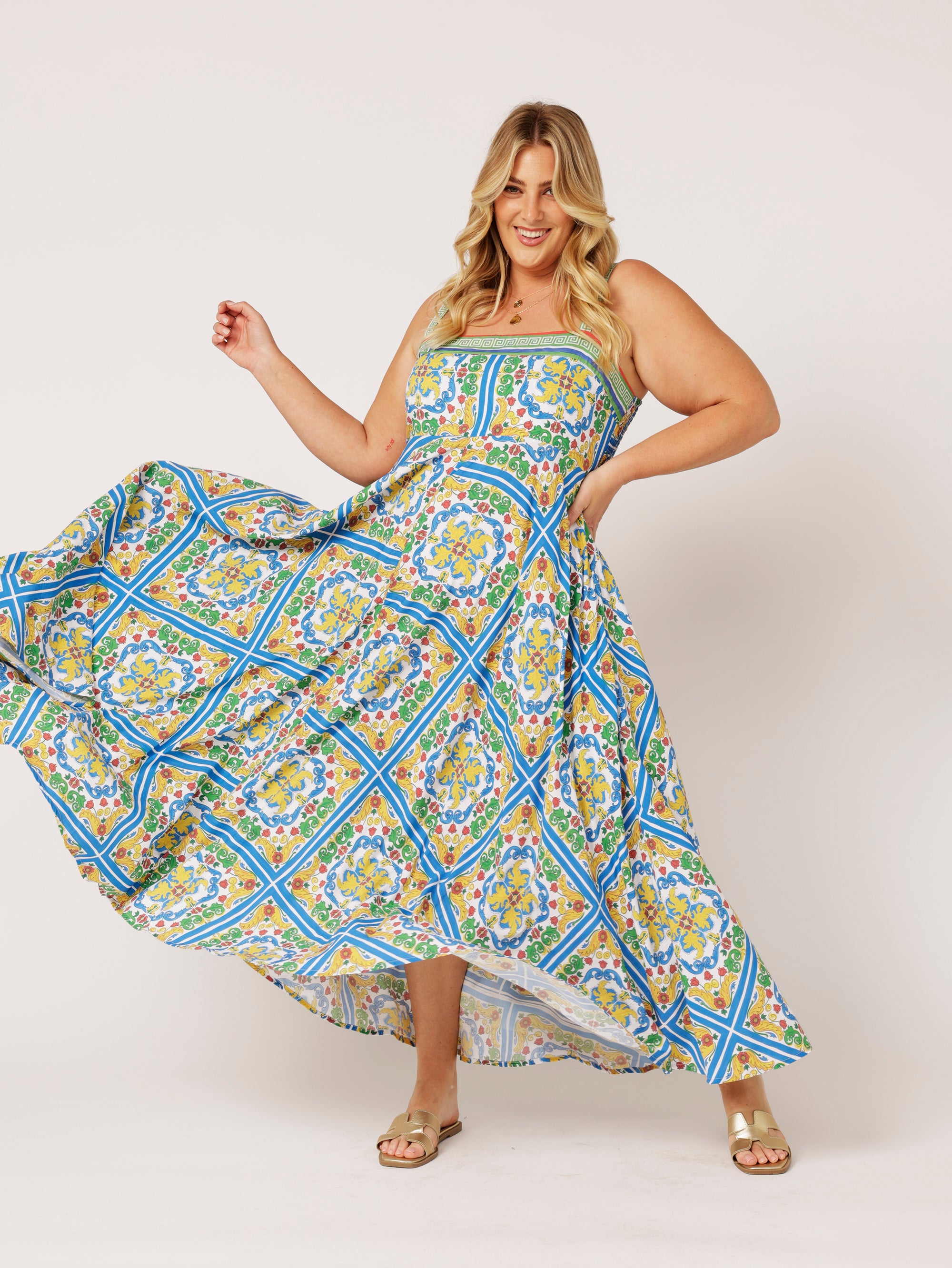 Positano Dress | Sicilian Blue - Saffron Road