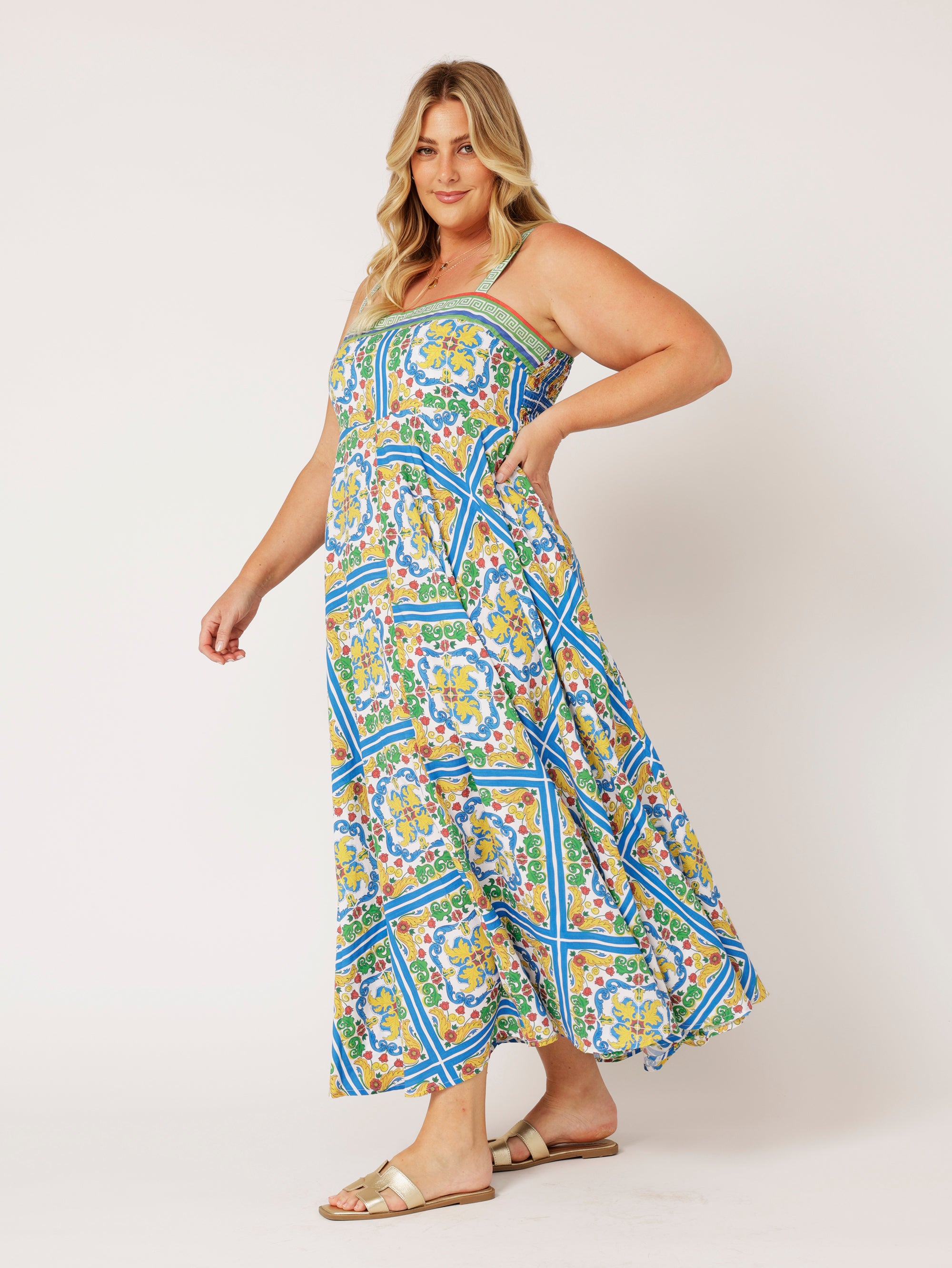 Positano Dress | Sicilian Blue - Saffron Road