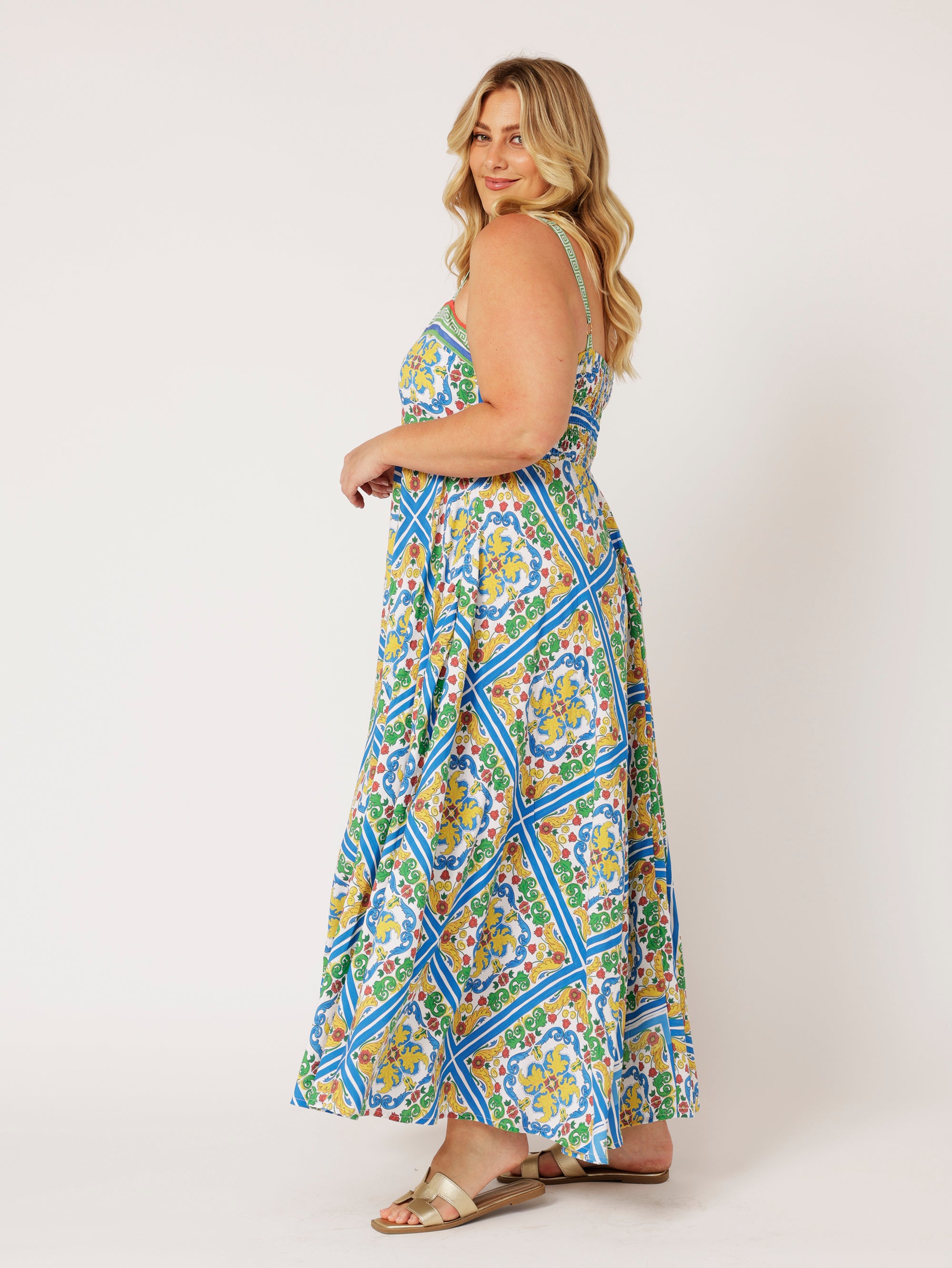 Positano Dress | Sicilian Blue - Saffron Road