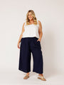 Island Pant | Navy | Linen Viscose - Saffron Road